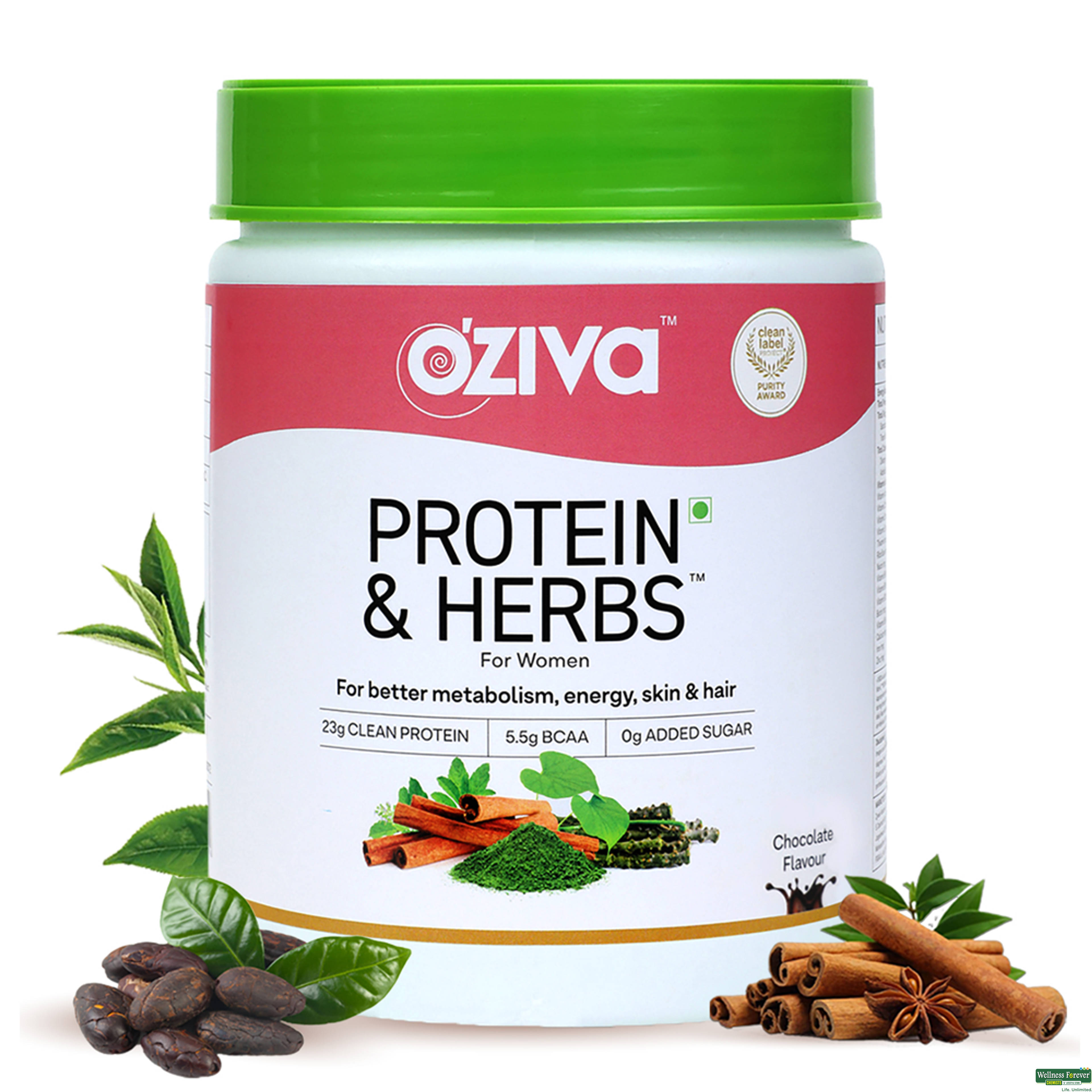 Oziva Protein & Herbs for Women, Chocolate, 500 g-image