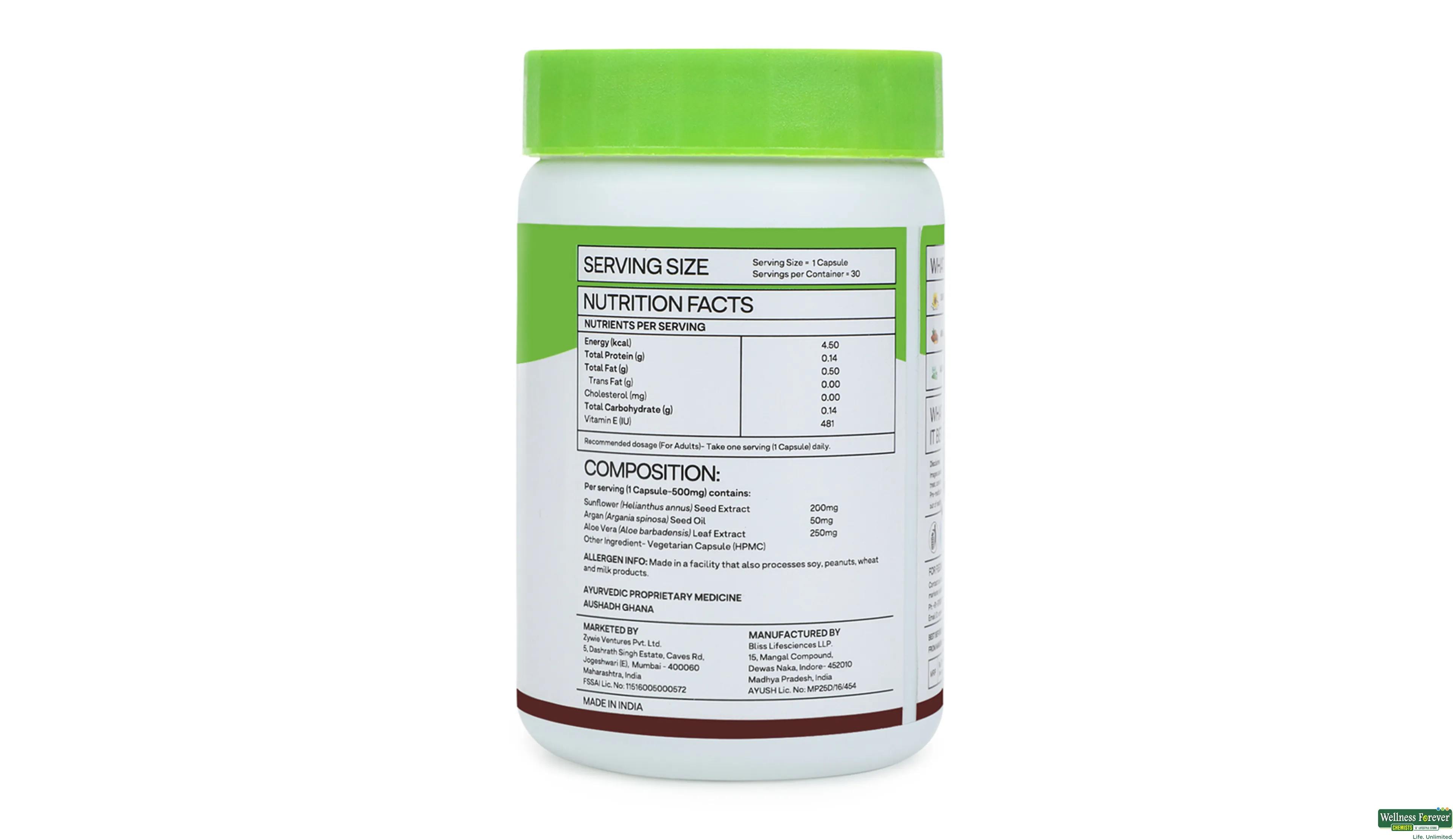 OZIVA PLANT BASED VITAMIN E 30CAP- 3, 30CAP, null