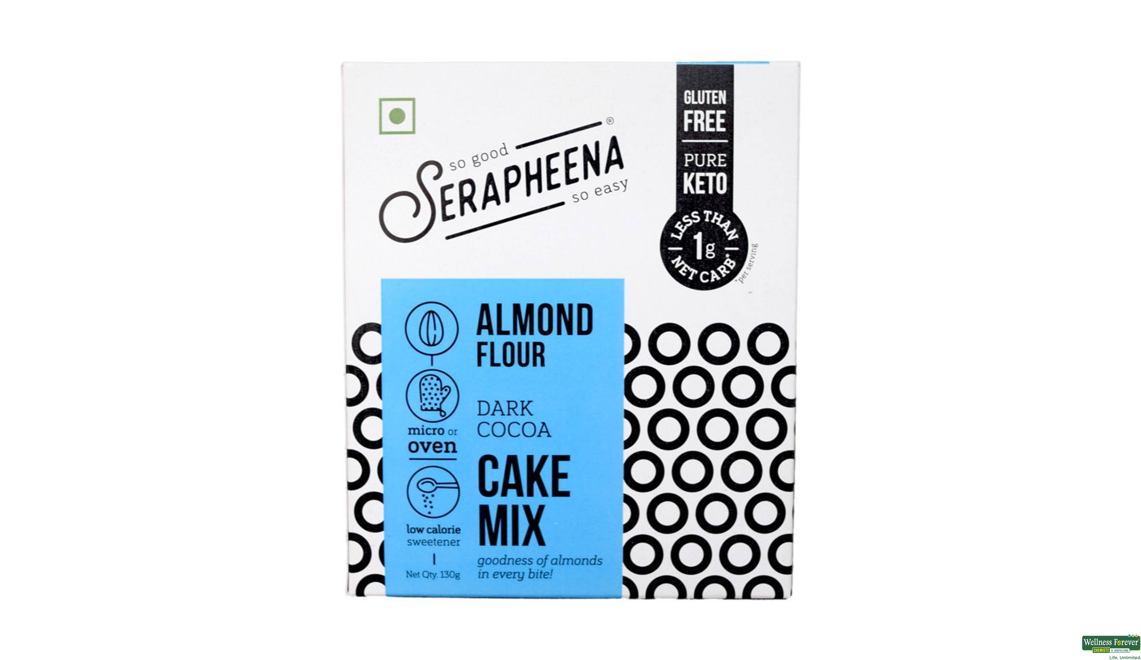 SERAPHEENA CAKE MIX DARK COCOA 130GM- 1, 130GM, 