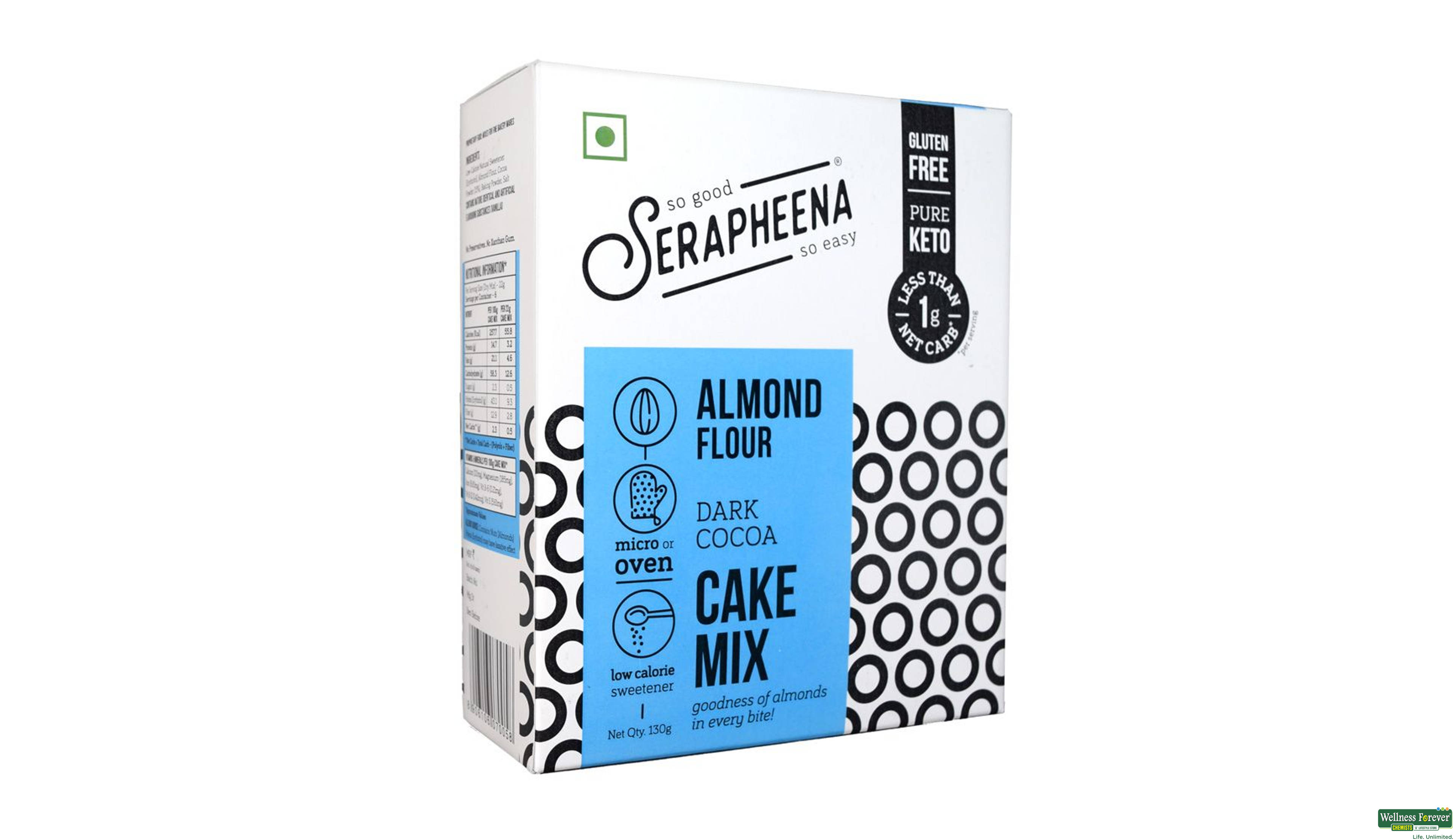 SERAPHEENA CAKE MIX DARK COCOA 130GM- 2, 130GM, 