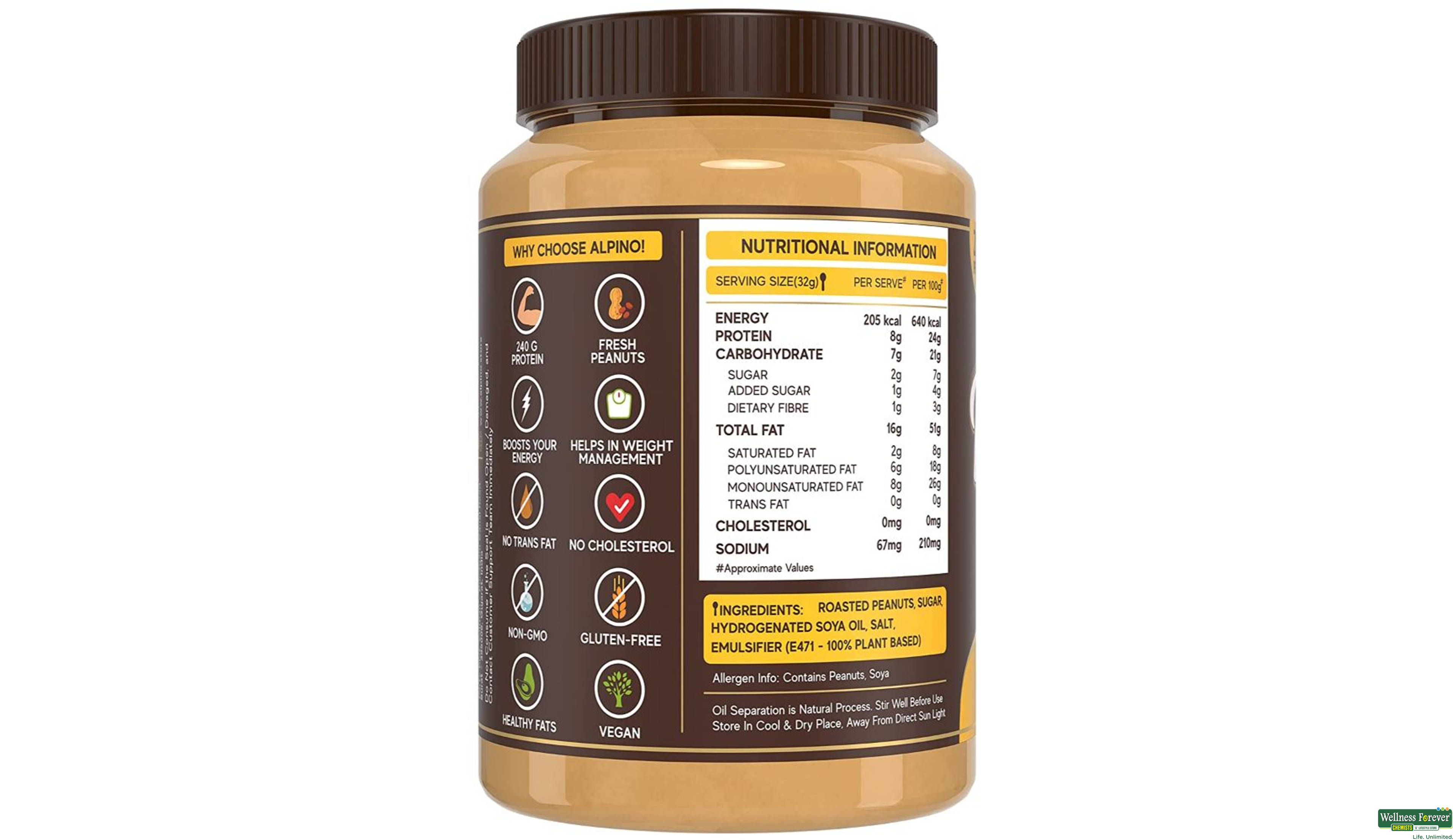 ALPINO CLASSIC PEANUT BUTTER SMOOTH 1KG- 2, 1KG, 