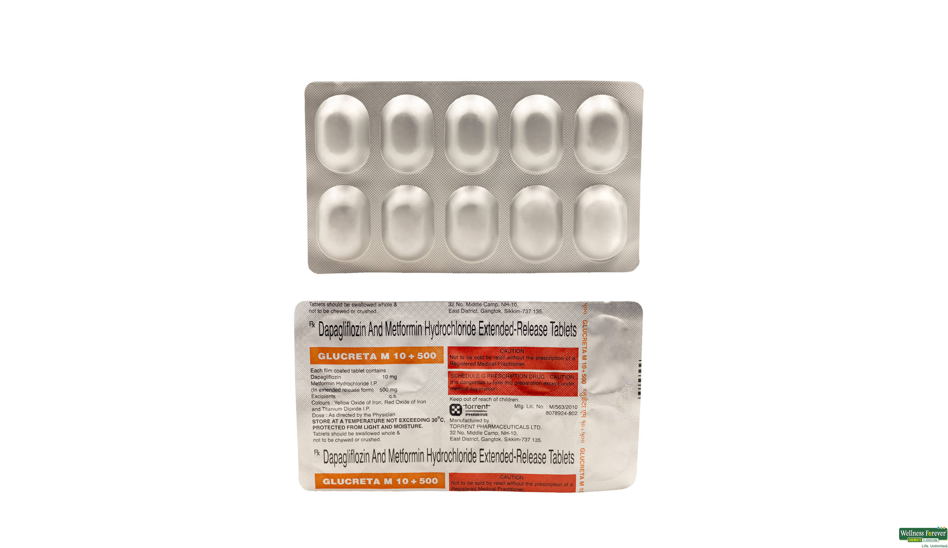 GLUCRETA-M 10/500MG 10TAB- 1, 10TAB, 