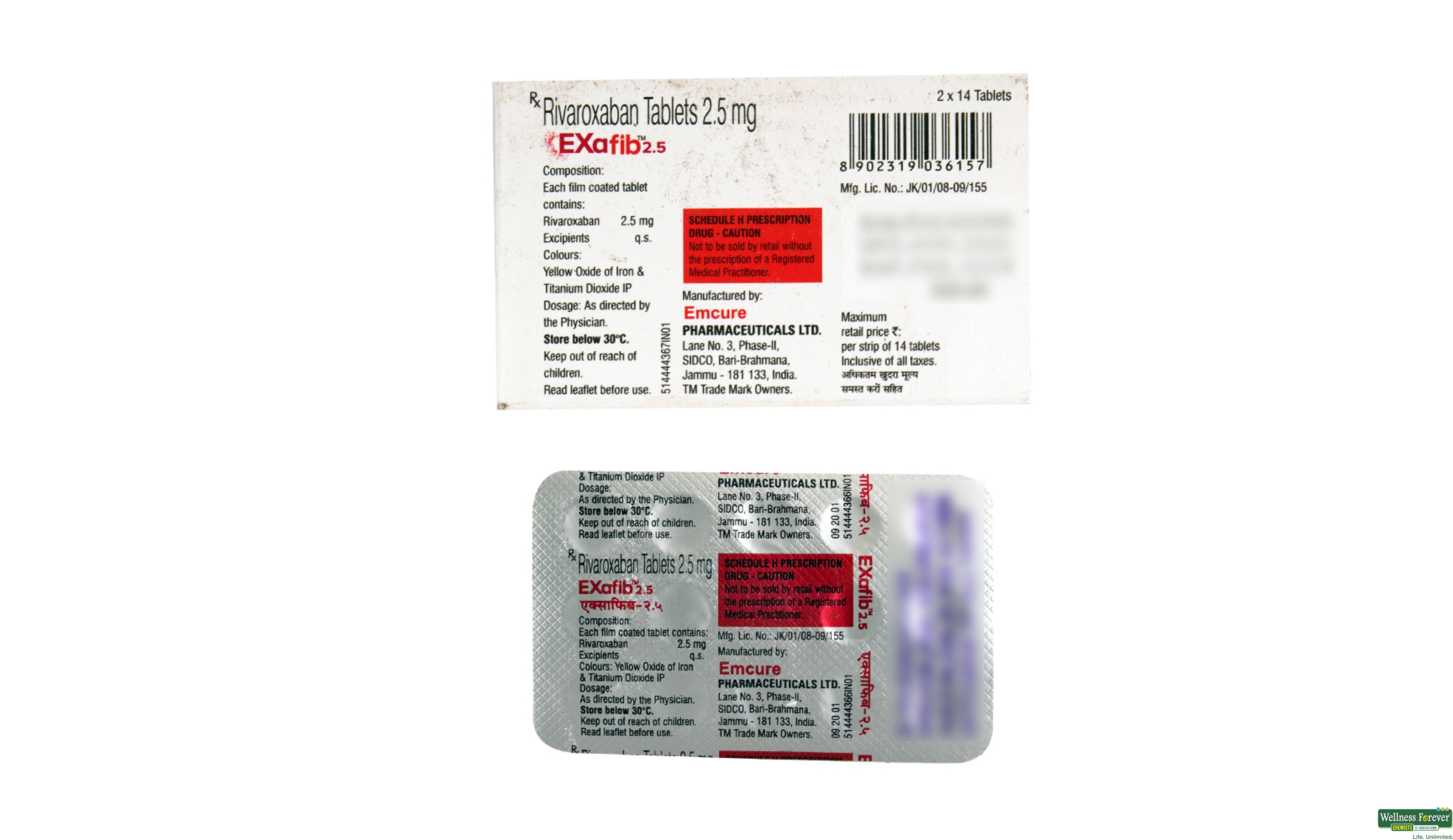 EXAFIB 2.5MG 14TAB- 1, 14TAB, 