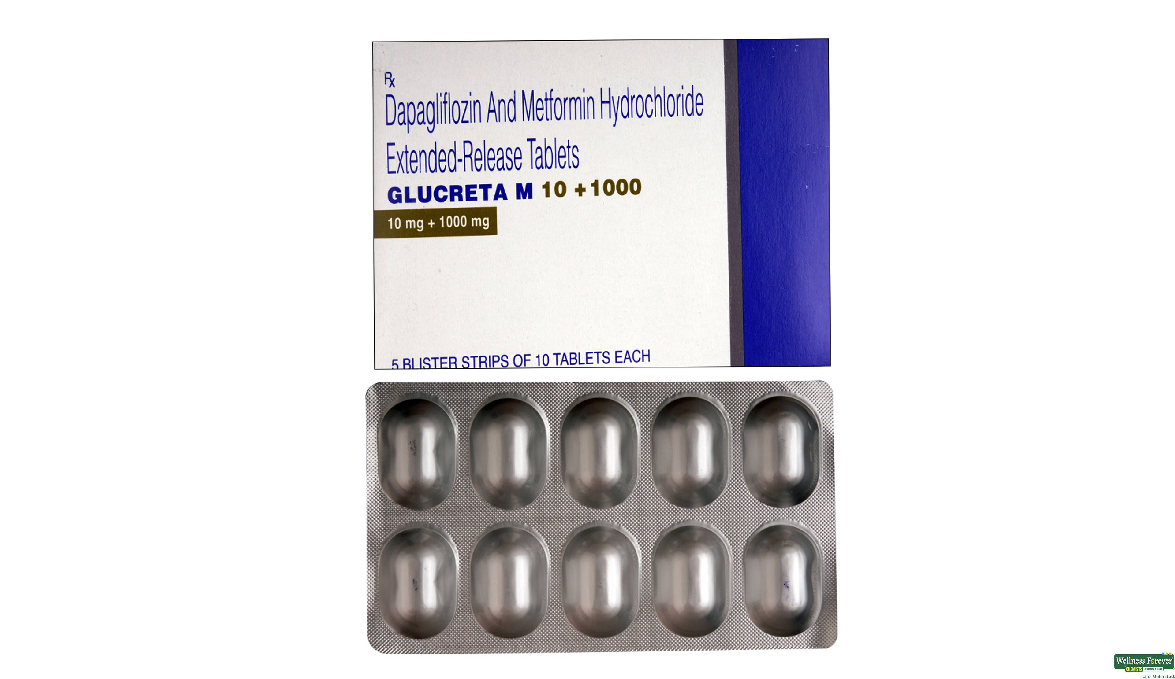 GLUCRETA-M 10/1000MG 10TAB- 1, 10TAB, 