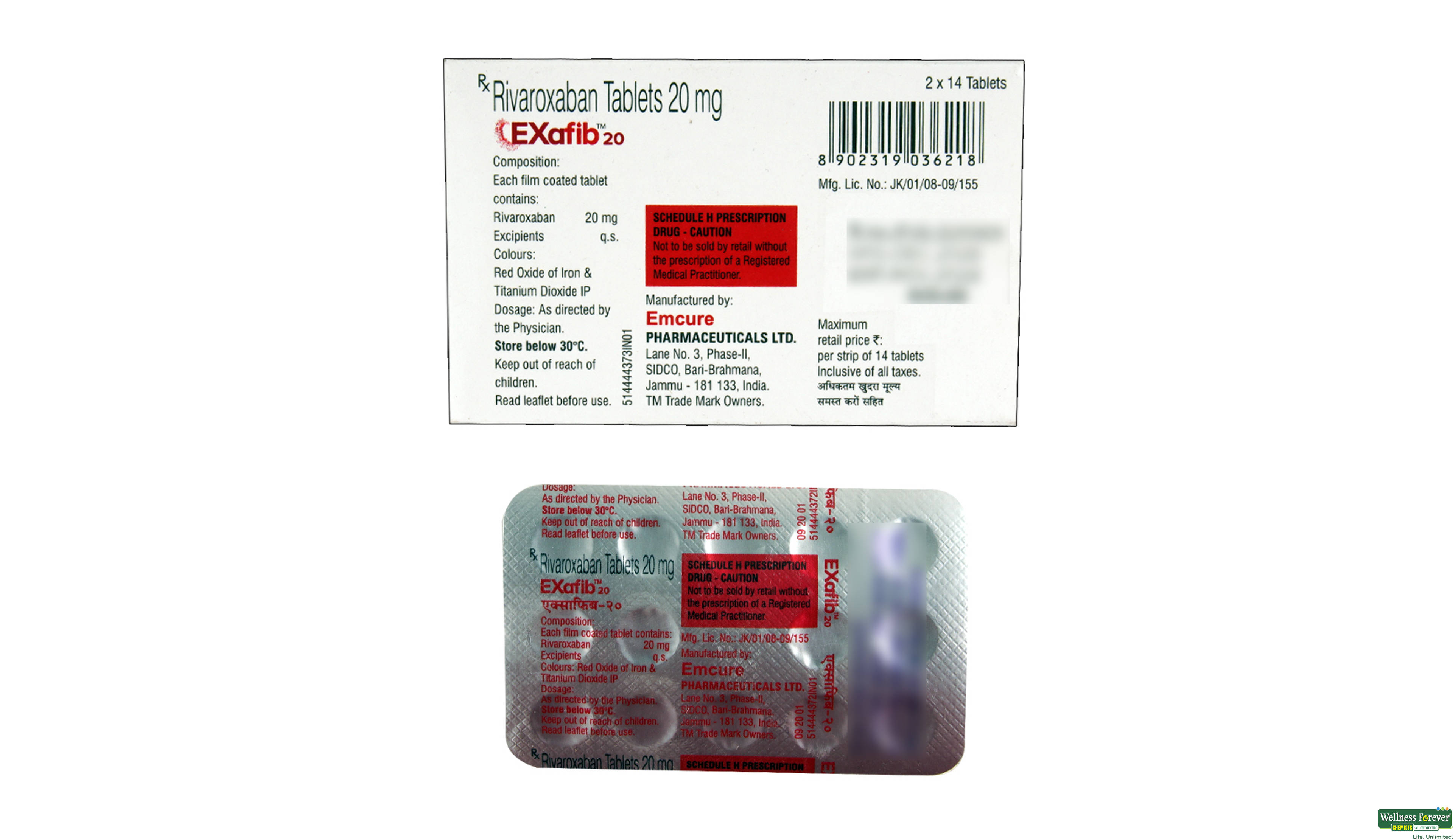 EXAFIB 20MG 14TAB- 2, 14TAB, 