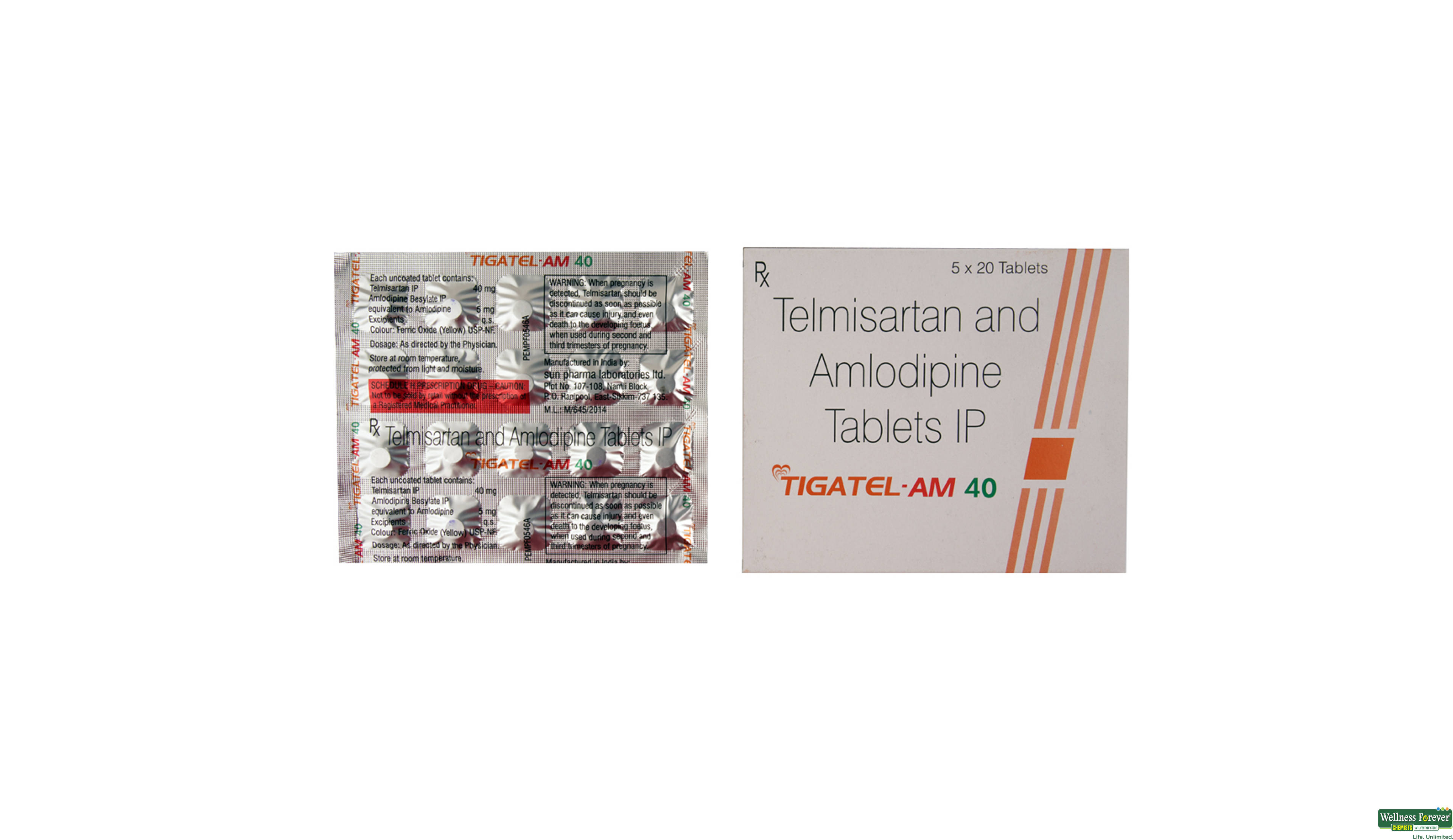 TIGATEL-AM 40MG 20TAB- 1, 20TAB, 