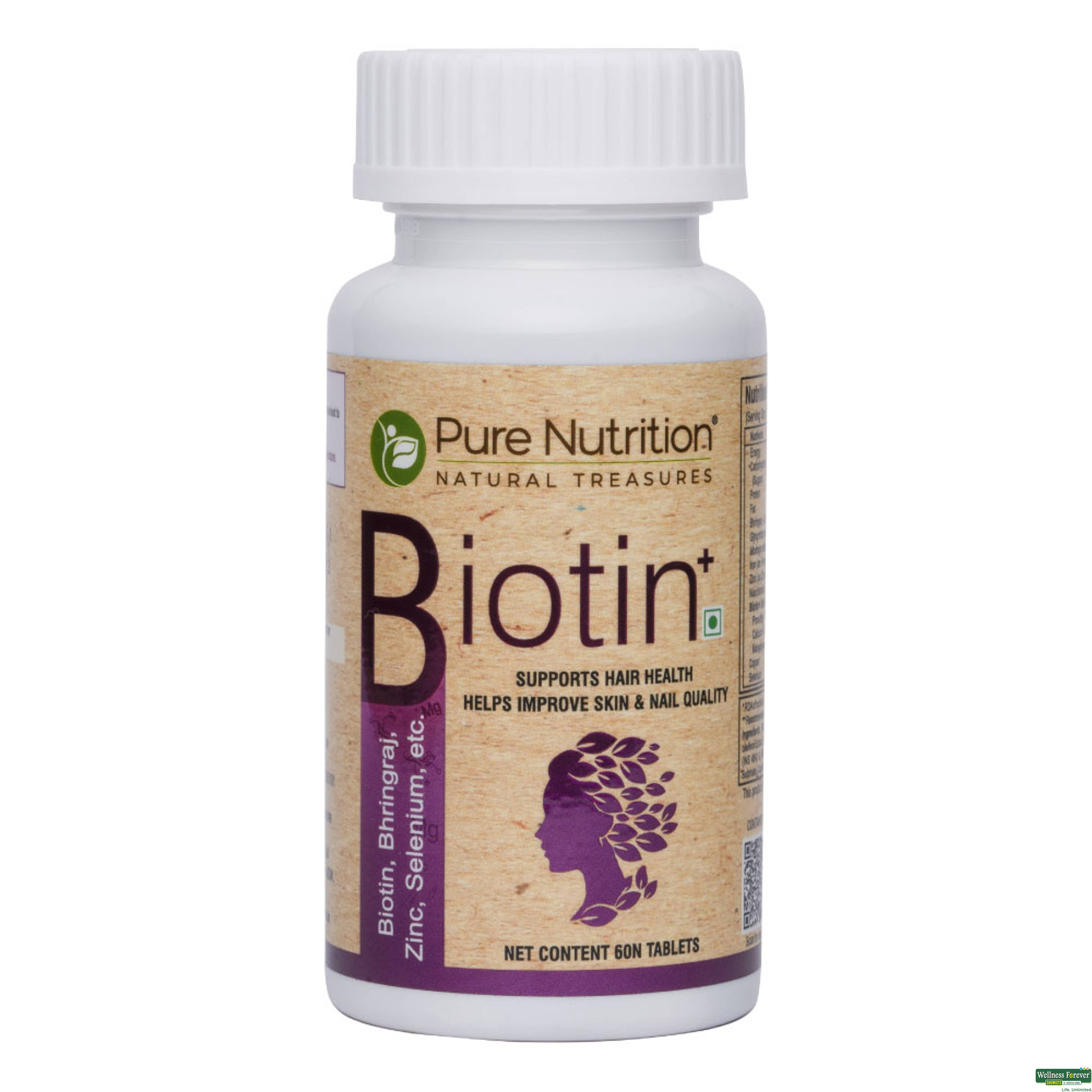 Pure Nutrition Biotin Plus Tablets, 60 tablets-image