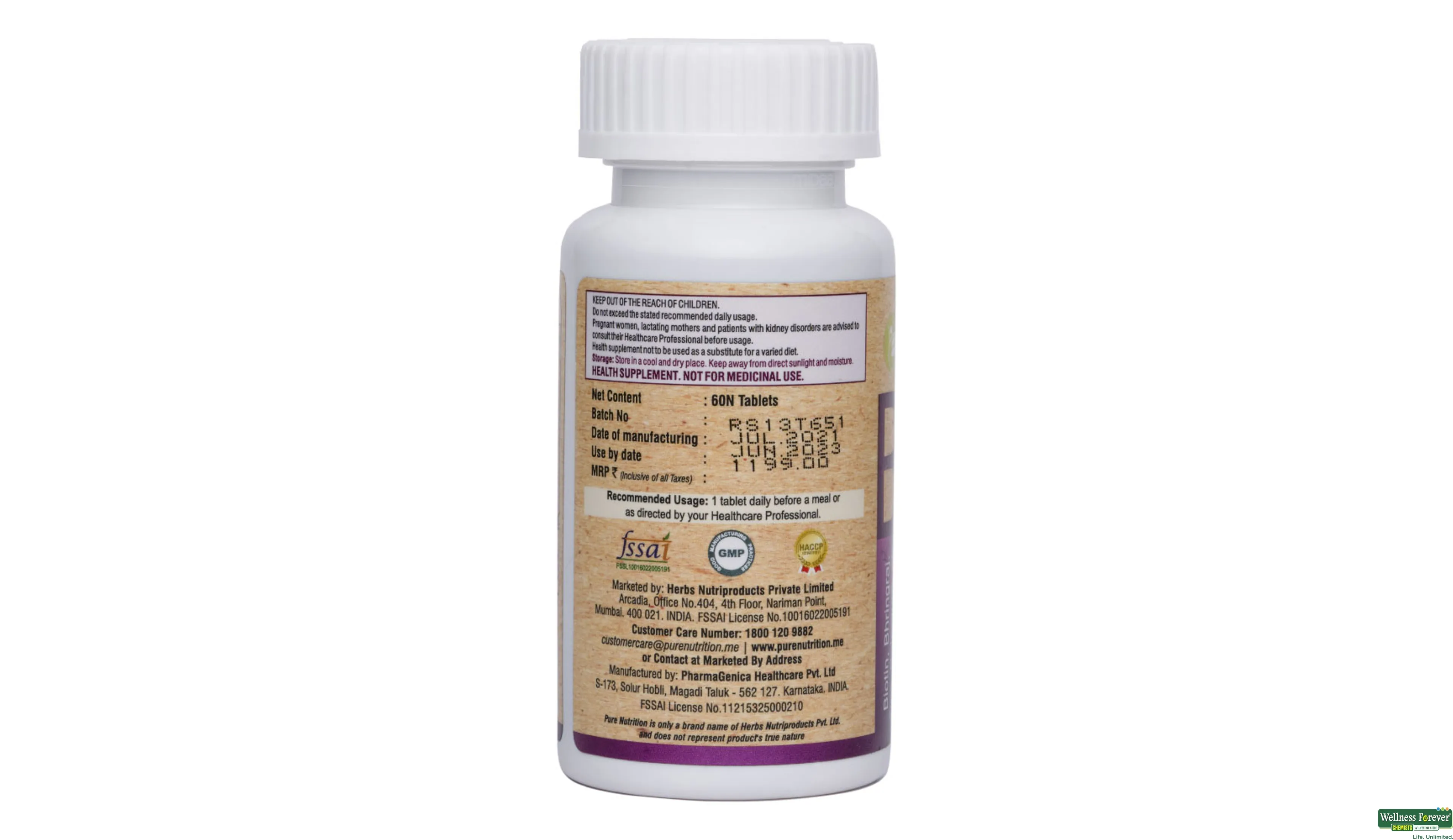 PURE NUTRITION BIOTIN 10000MCG 60TAB- 2, 60TAB, 