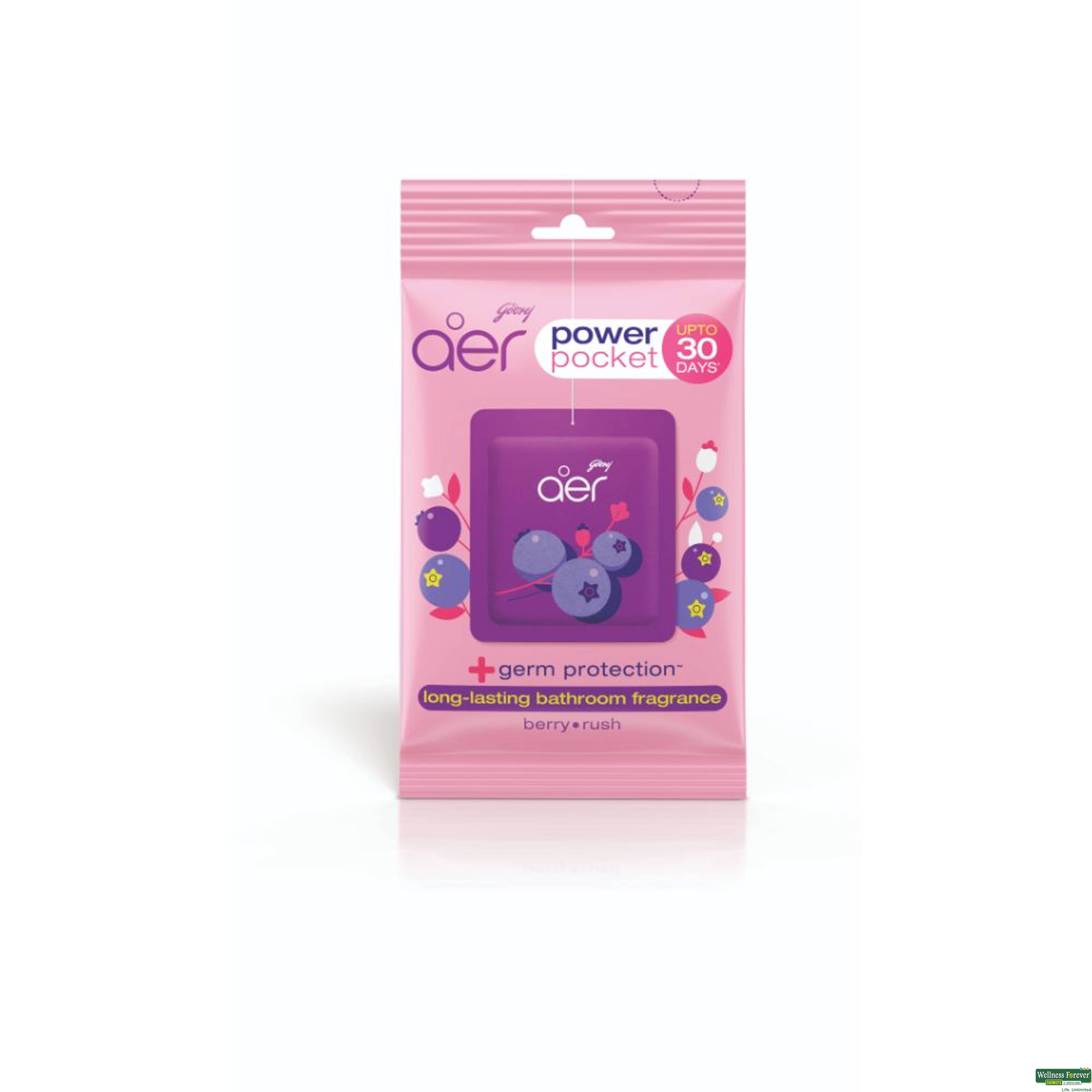 Godrej Aer Powderer Pocket Bathroom Berry Rush Fragrance, 1 Piece-image