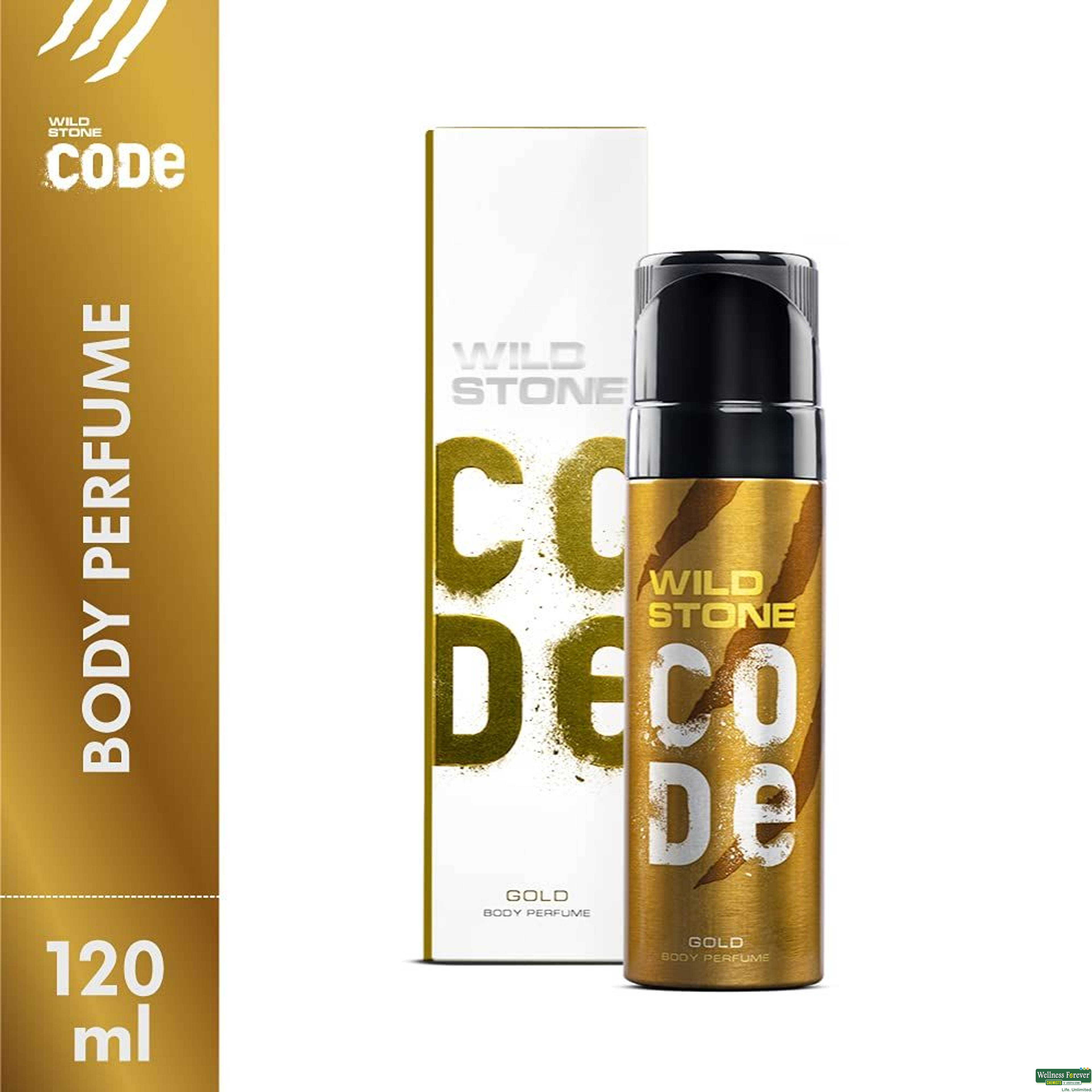 Wild Stone Code Gold Perfume Body Spray For Men, 120 ml-image