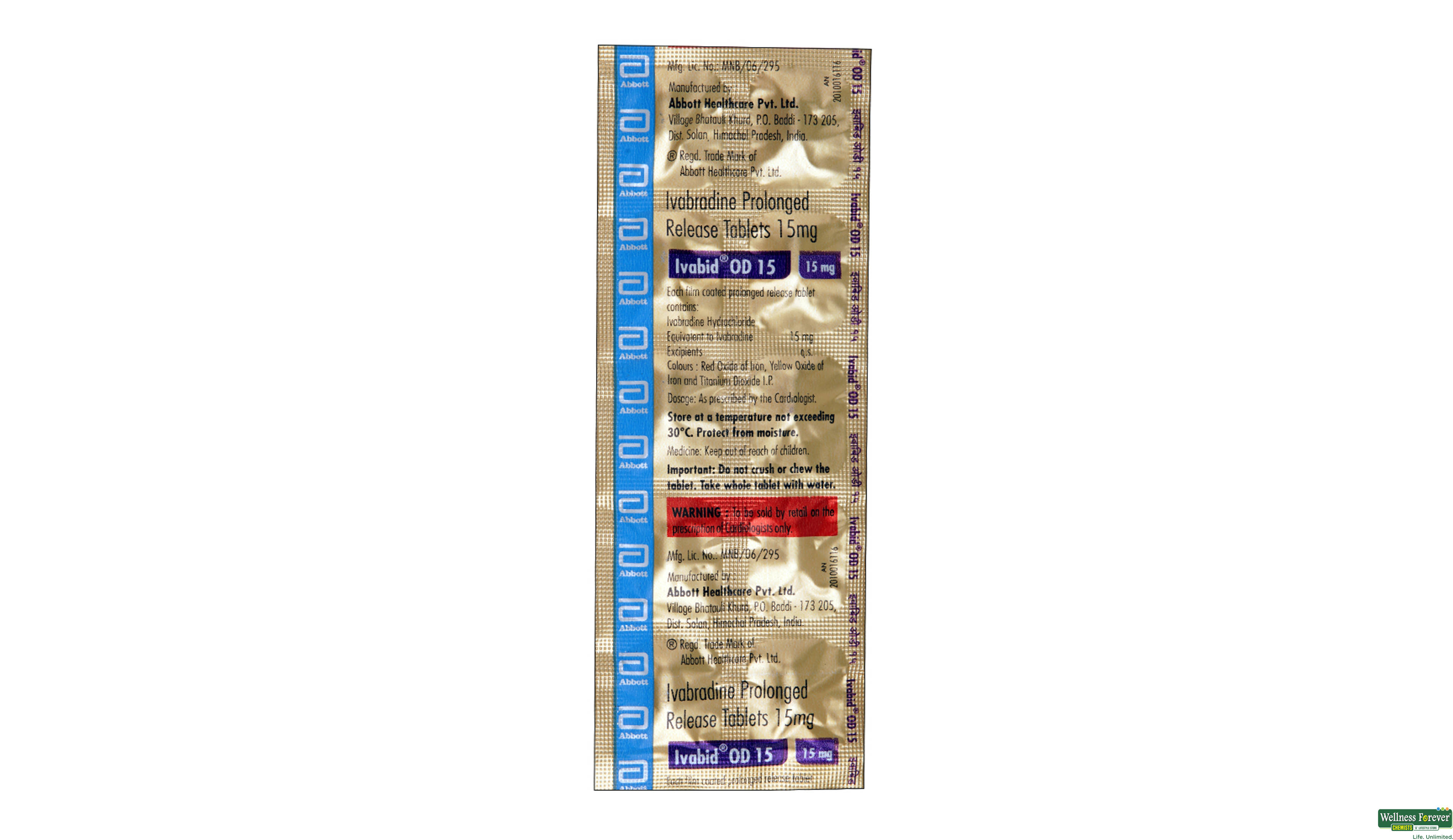 IVABID-OD 15MG 10TAB- 1, 10TAB, 
