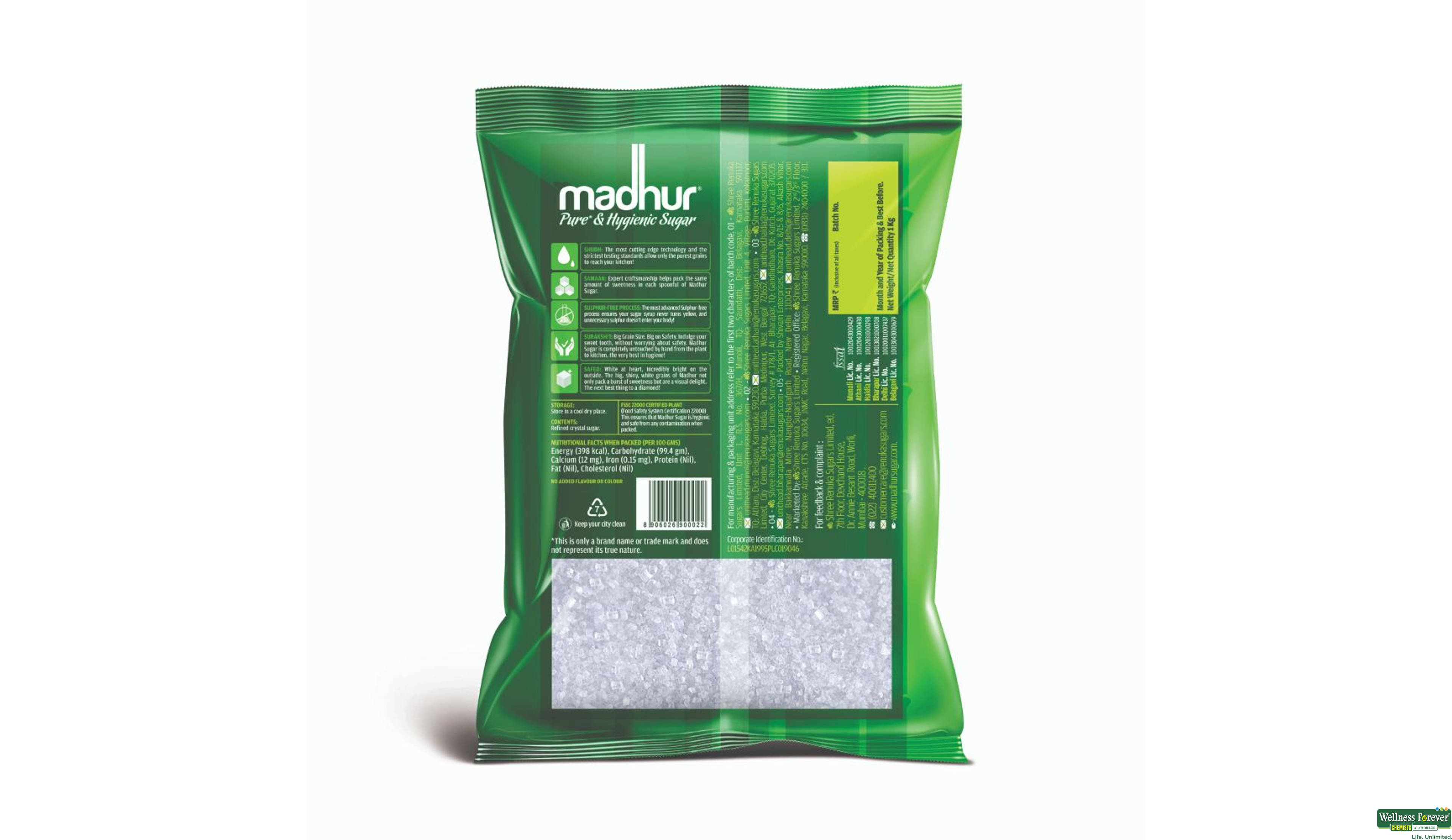 MADHUR SUGAR PURE & HYGIENIC 1KG POUCH- 2, 1KG, 