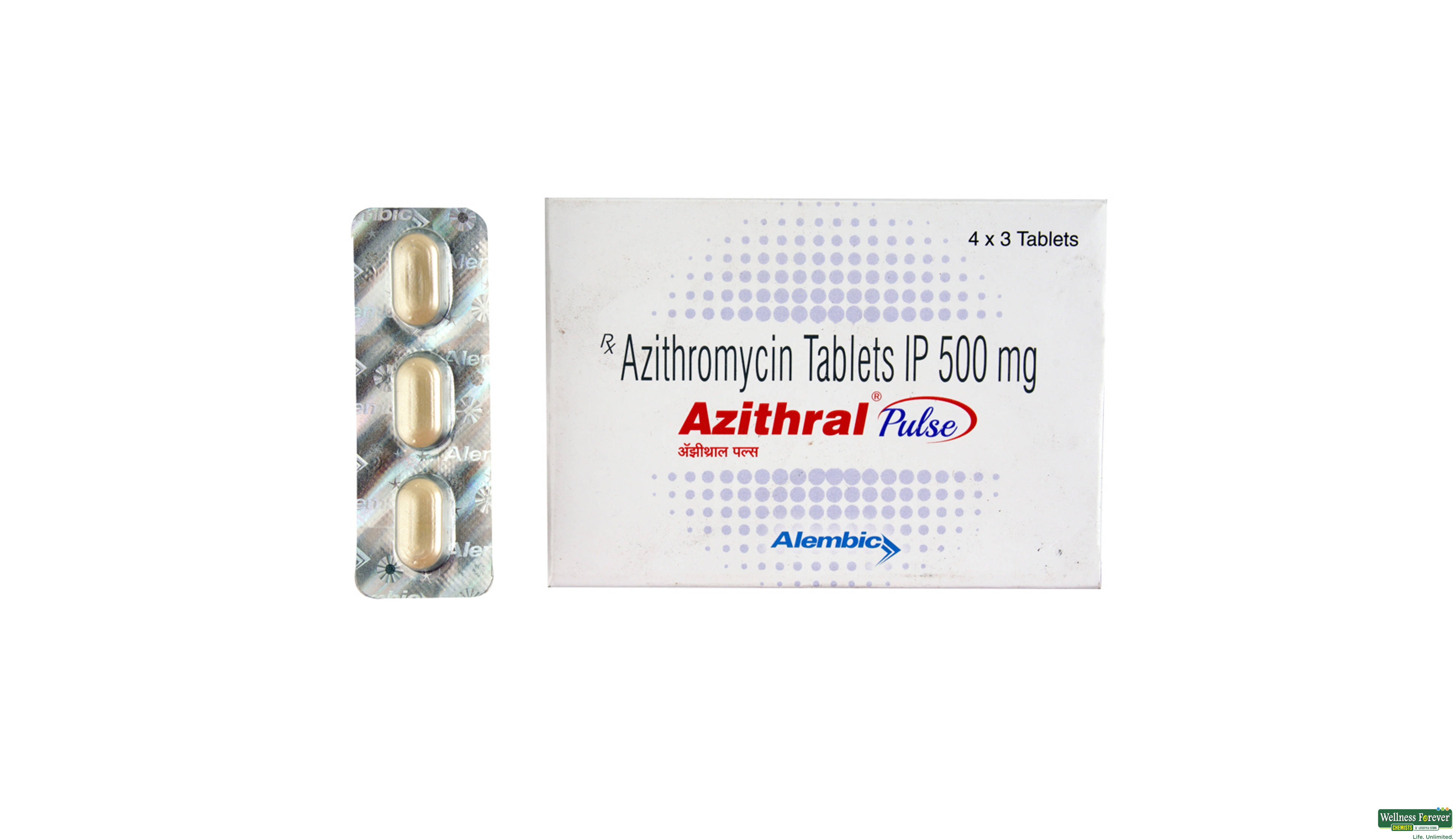 AZITHRAL PULSE 500MG 3TAB- 1, 3TAB, 