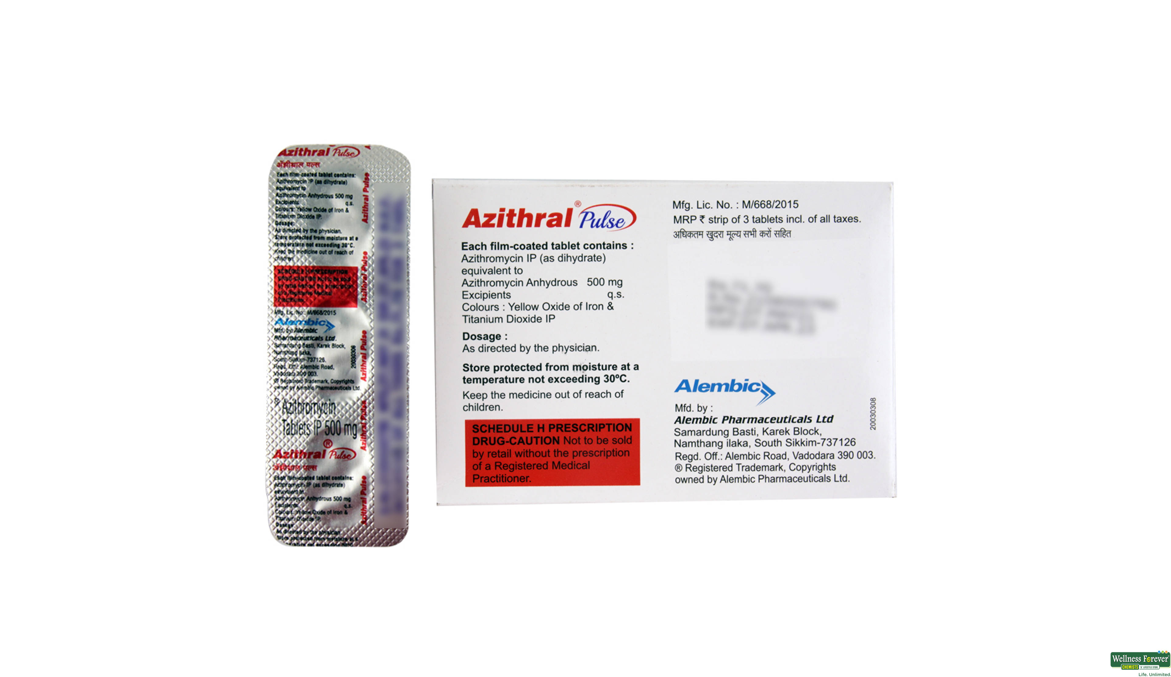 AZITHRAL PULSE 500MG 3TAB- 2, 3TAB, 