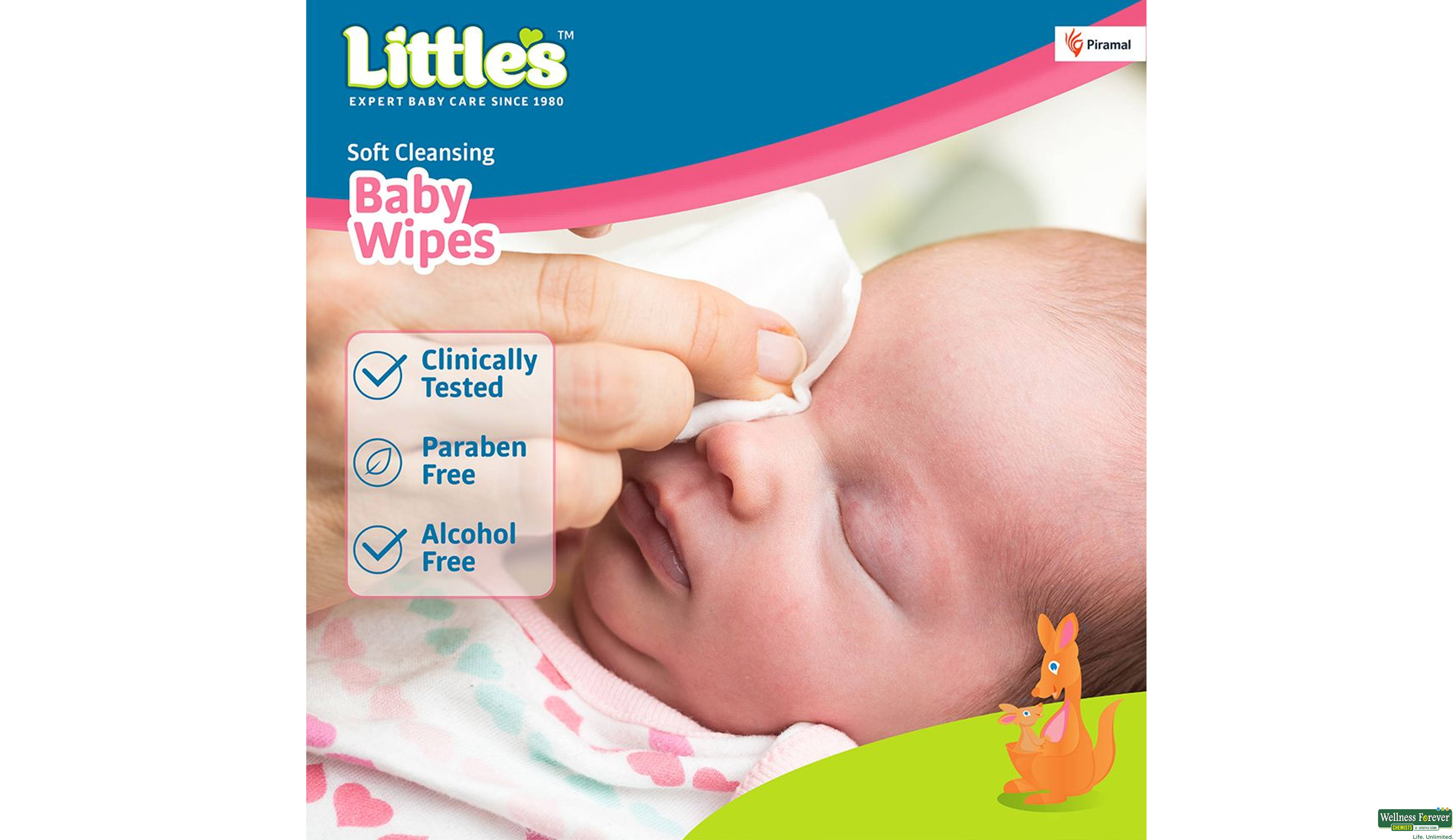 LITTLES BABY WIPES LID PACK WIPES 80PC- 5, 80PC, 