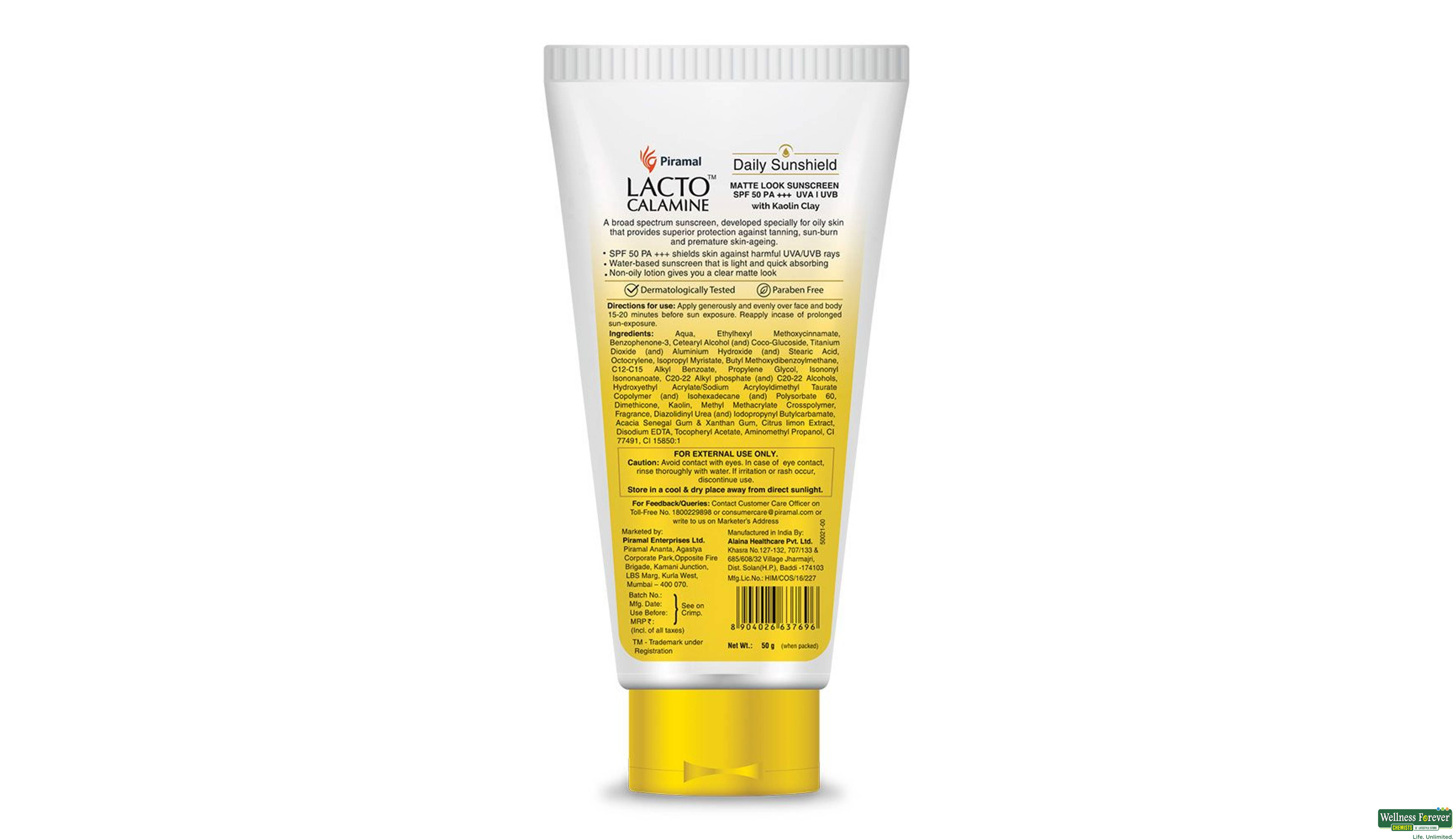 LACTO DAILY SUN MATTE LOOK SPF50 PA+++ 50GM- 2, 50GM, 