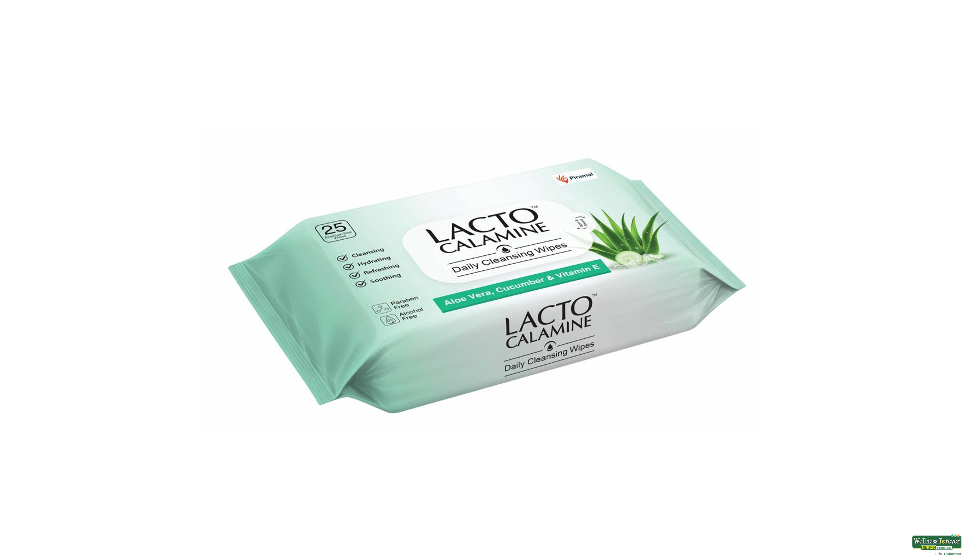 LACTO CALAMINE DAILY CLEANSING WIPES 25PC- 1, 25PC, 