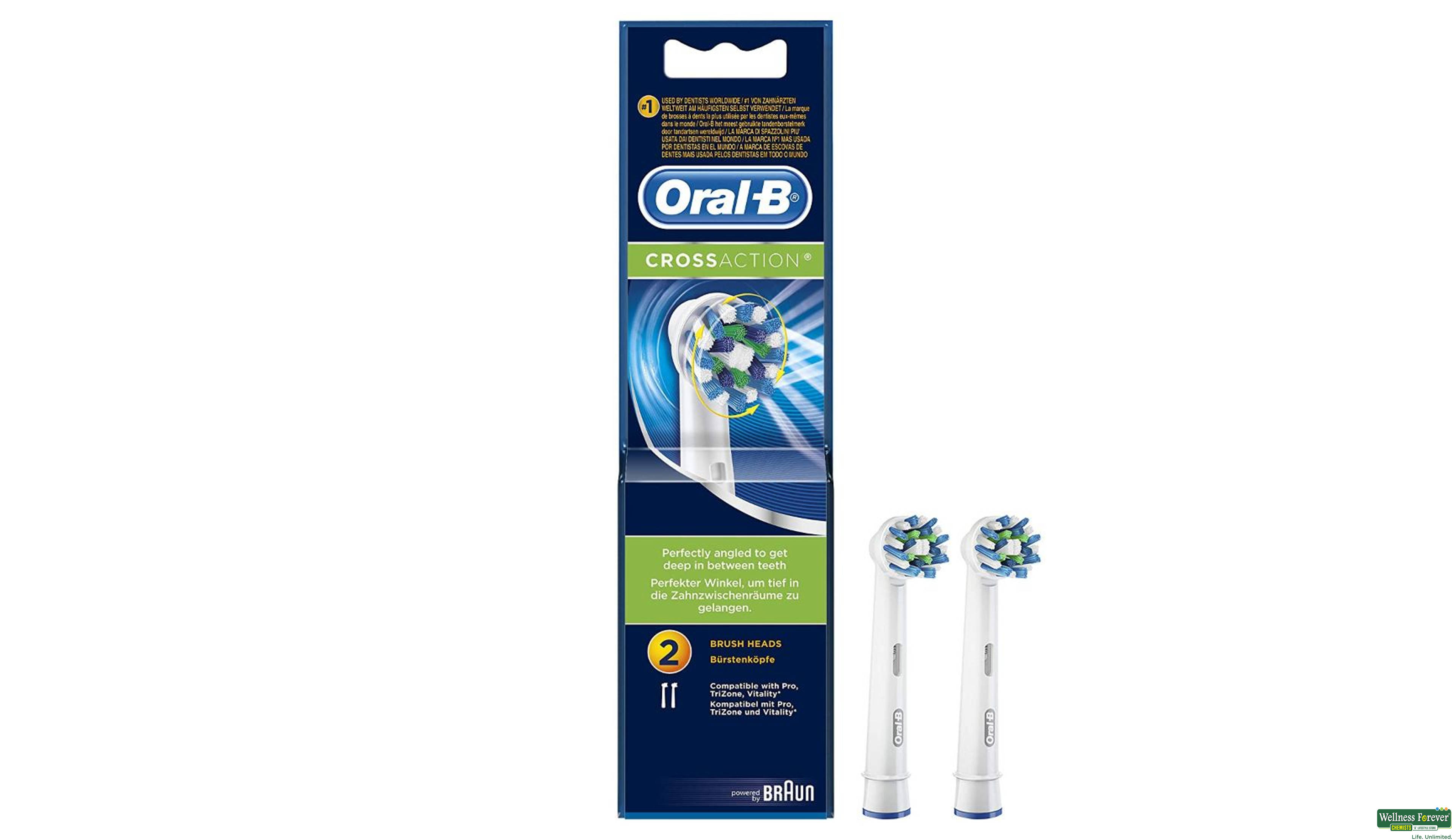 ORAL B T/BRUSH CROSS ACTION POWER REF 2PC- 1, 2PC, 