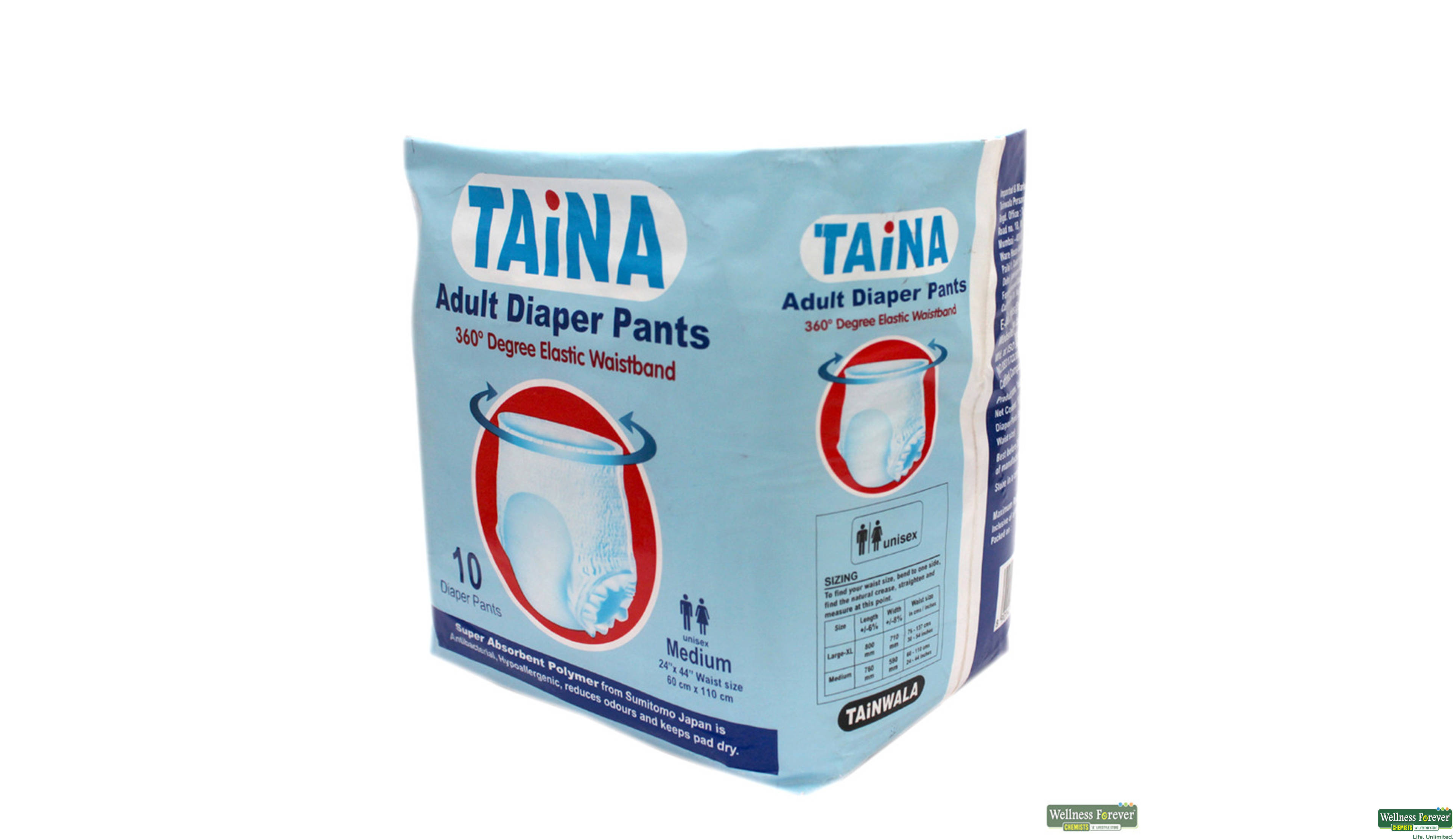 TAINA DIAP ADULT PANTS M 10PC- 3, 10PC, null