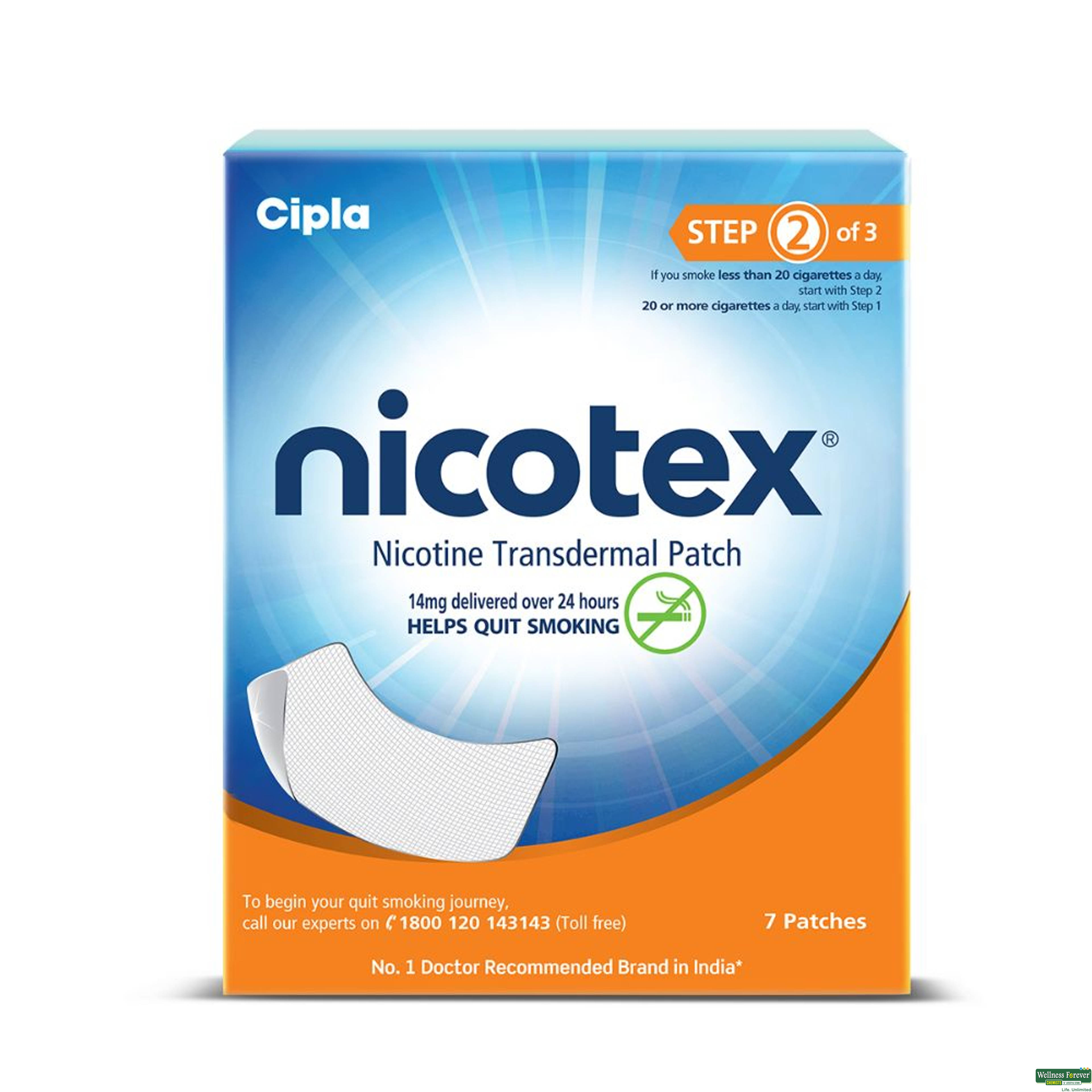 Nicotex Nicotine Transdermal 14Mg Patch, 7 Pieces-image