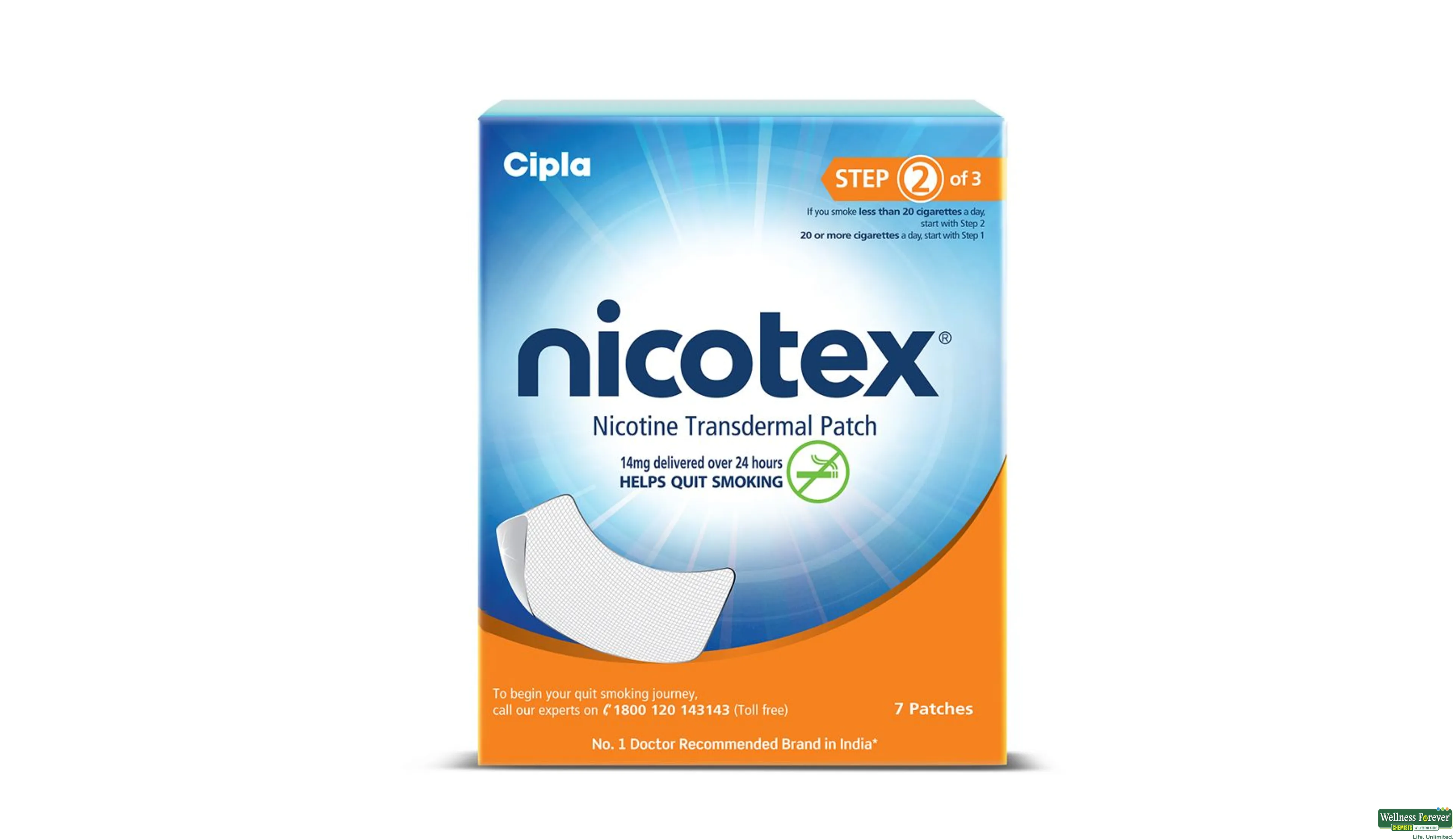 NICOTEX NICOTINE PATCH 14MG 7PC- 1, 7PC, 