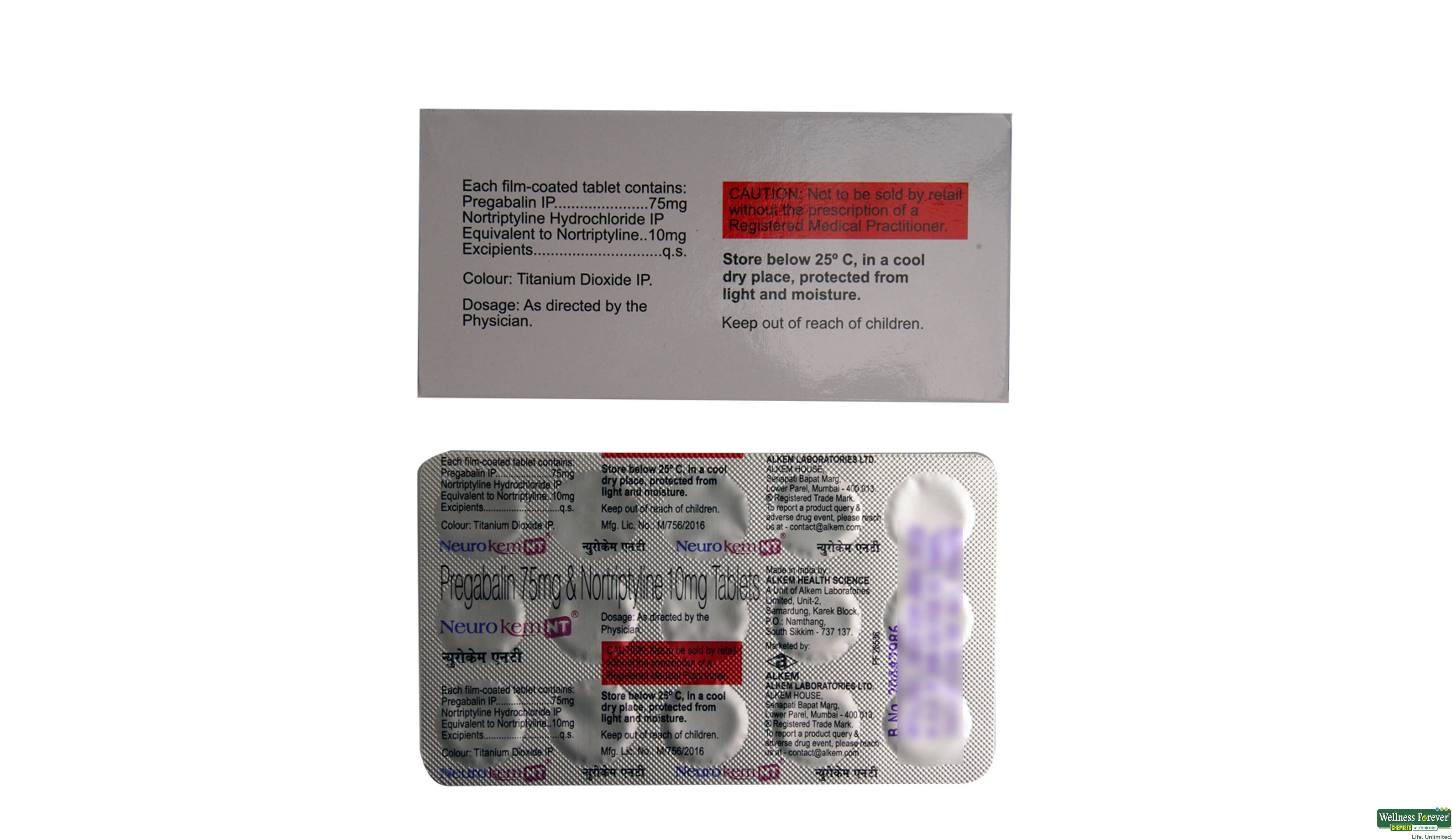 NEUROKEM-NT 75MG 15TAB- 2, 15TAB, 