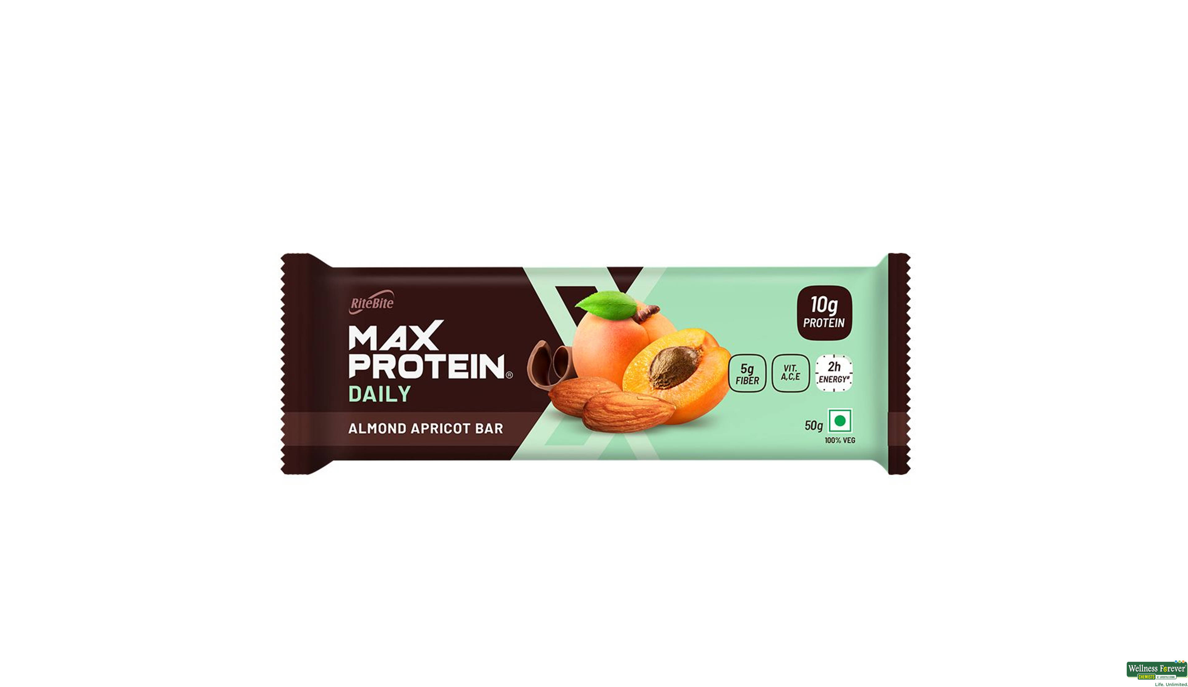 RITE B ENERGY BAR ALMOND APRICOT 50GM- 1, 50GM, null