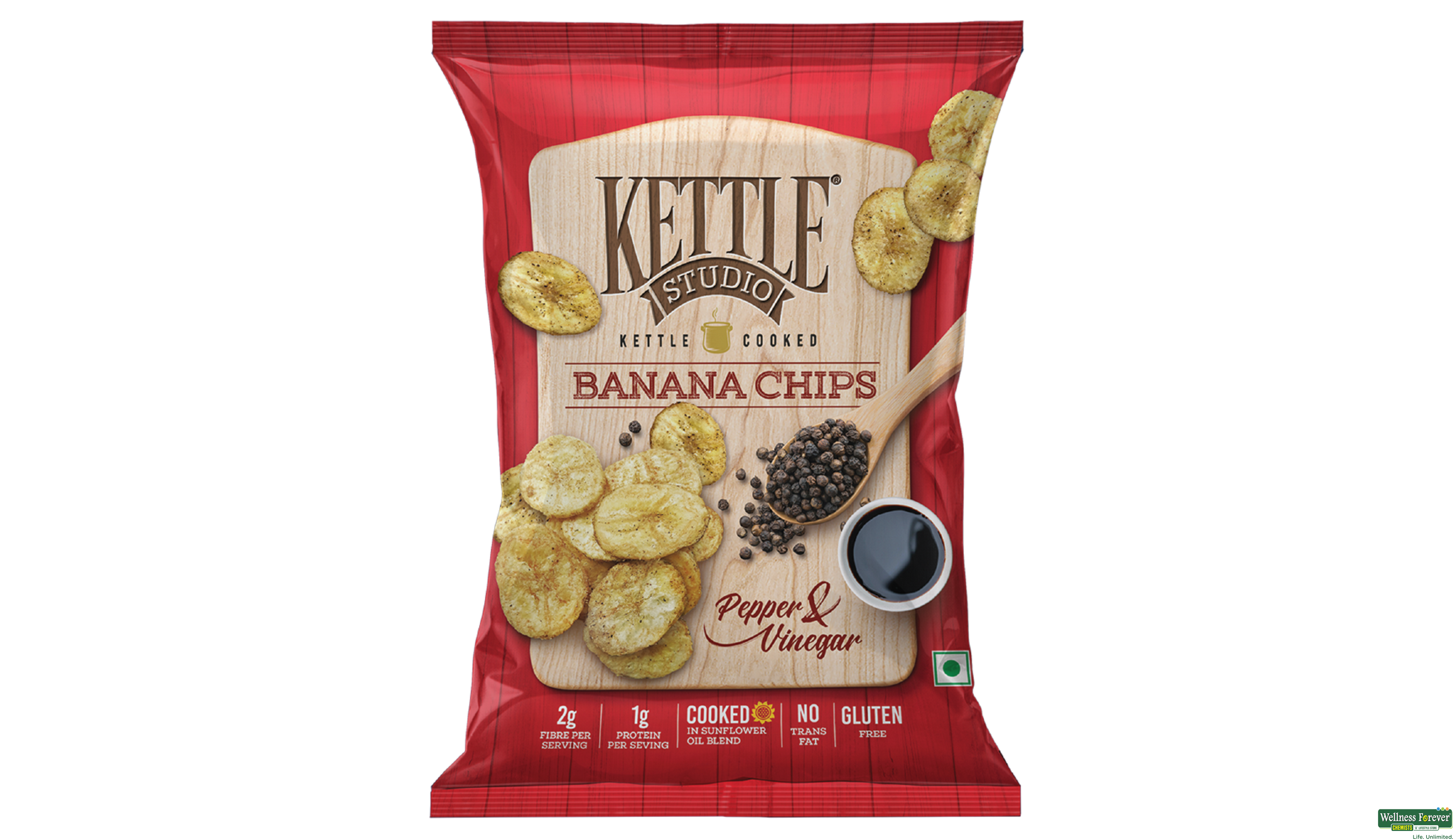 KETTLE CHIPS BANANA PEPPER/VINEGAR 150GM- 1, 150GM, 