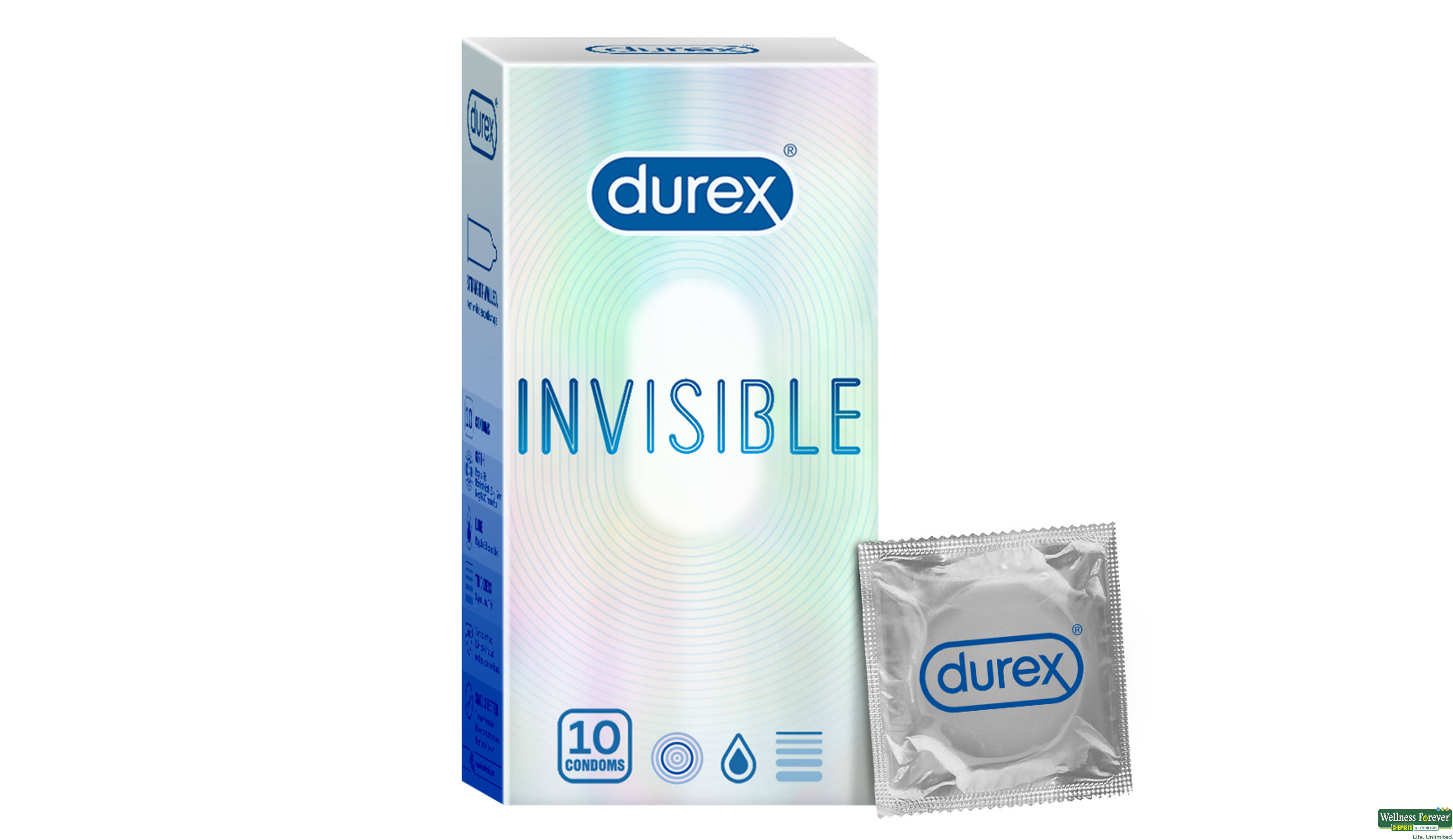 DUREX CONDOM INVISIBLE 10PC- 1, 10PC, 