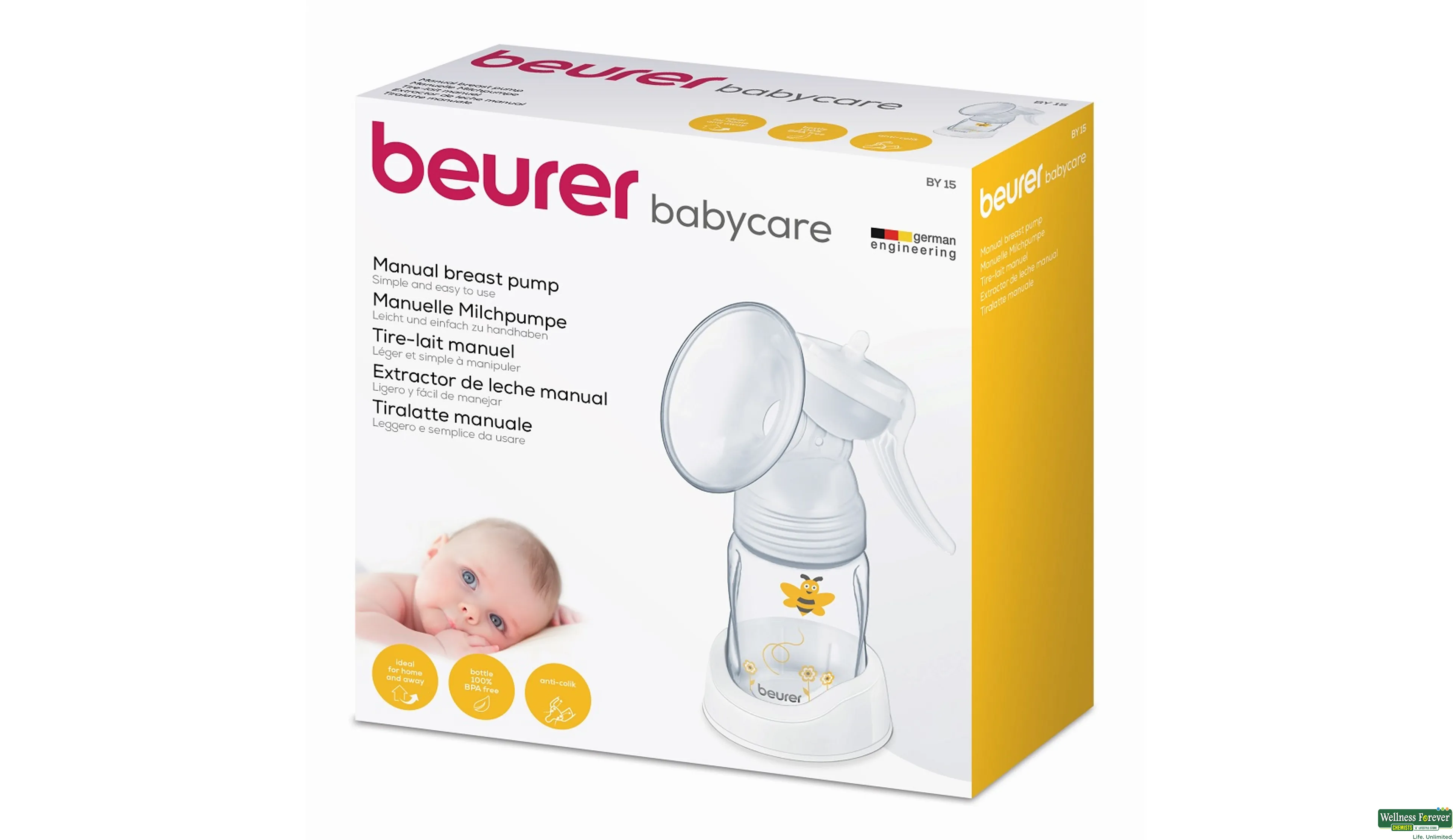 BEURER MANUAL BREAST PUMP BY15- 4, 1PC, 