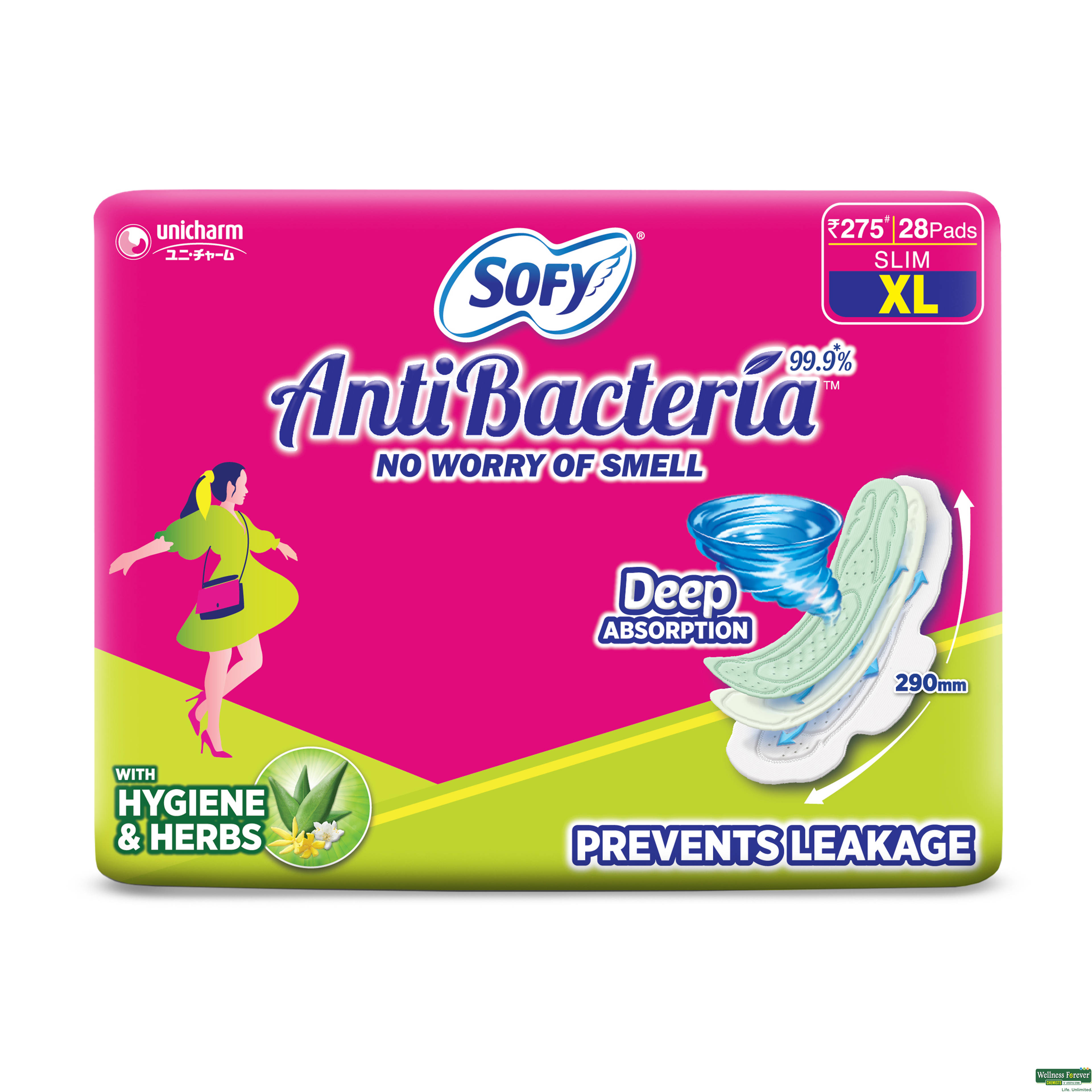 Sofy Sanitary Pads Anti Bacteria Xl 28 Pieces-image