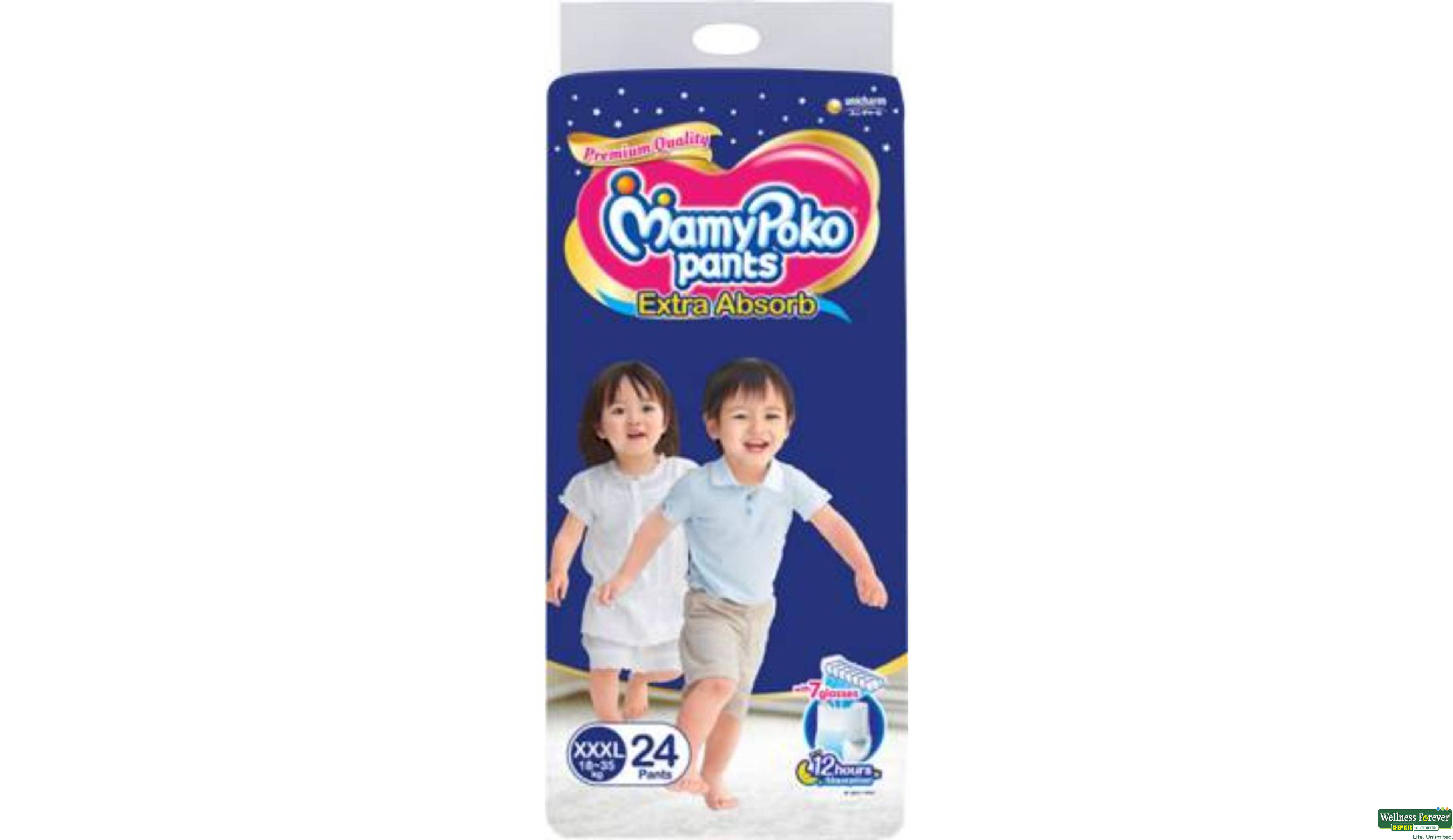 MAMY POKO DIAP PANTS XXXL 24PC- 1, 24PC, null