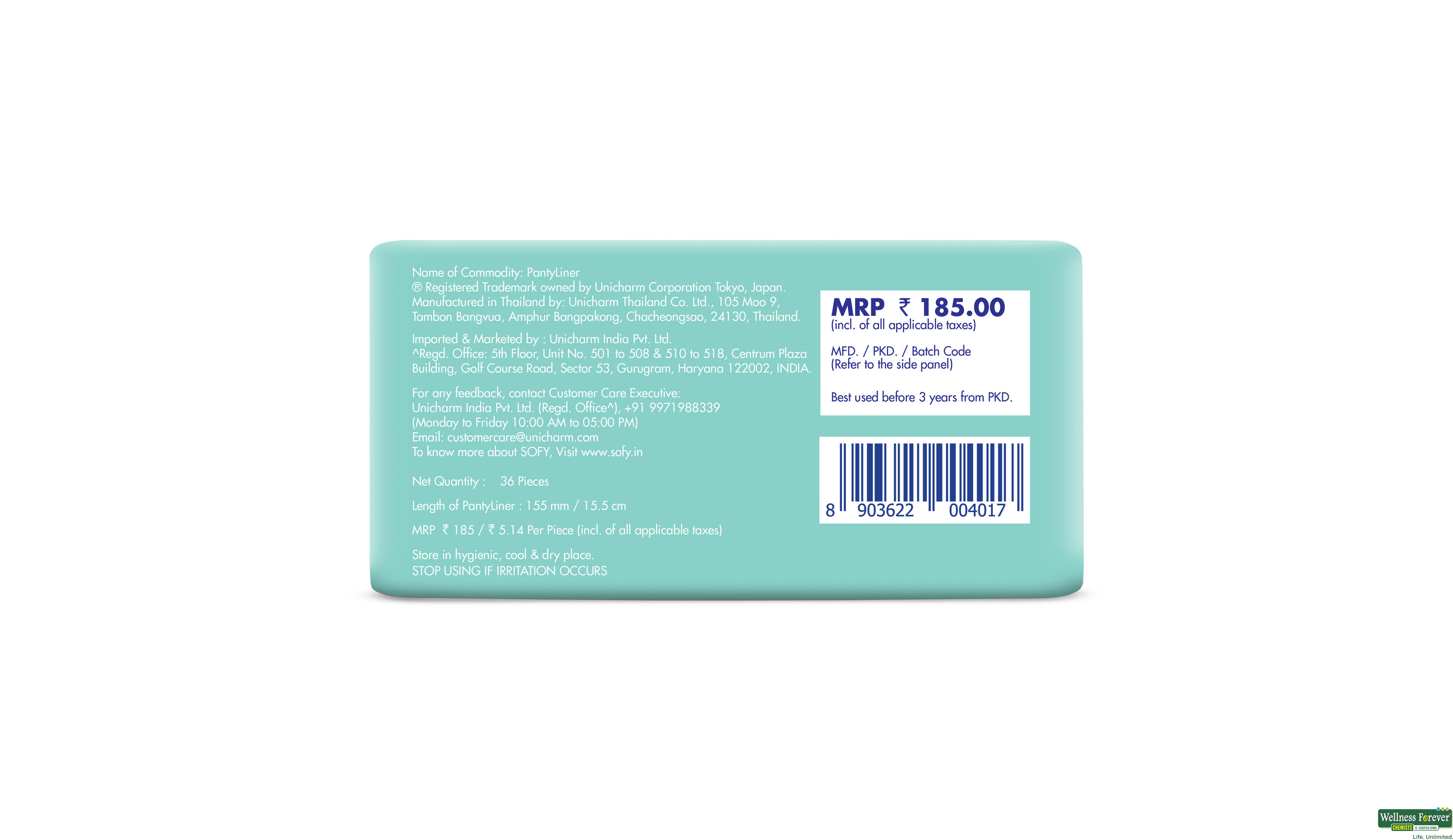 SOFY PANTYLINER ANTI BACTERIAL 36PC- 3, 36PC, null