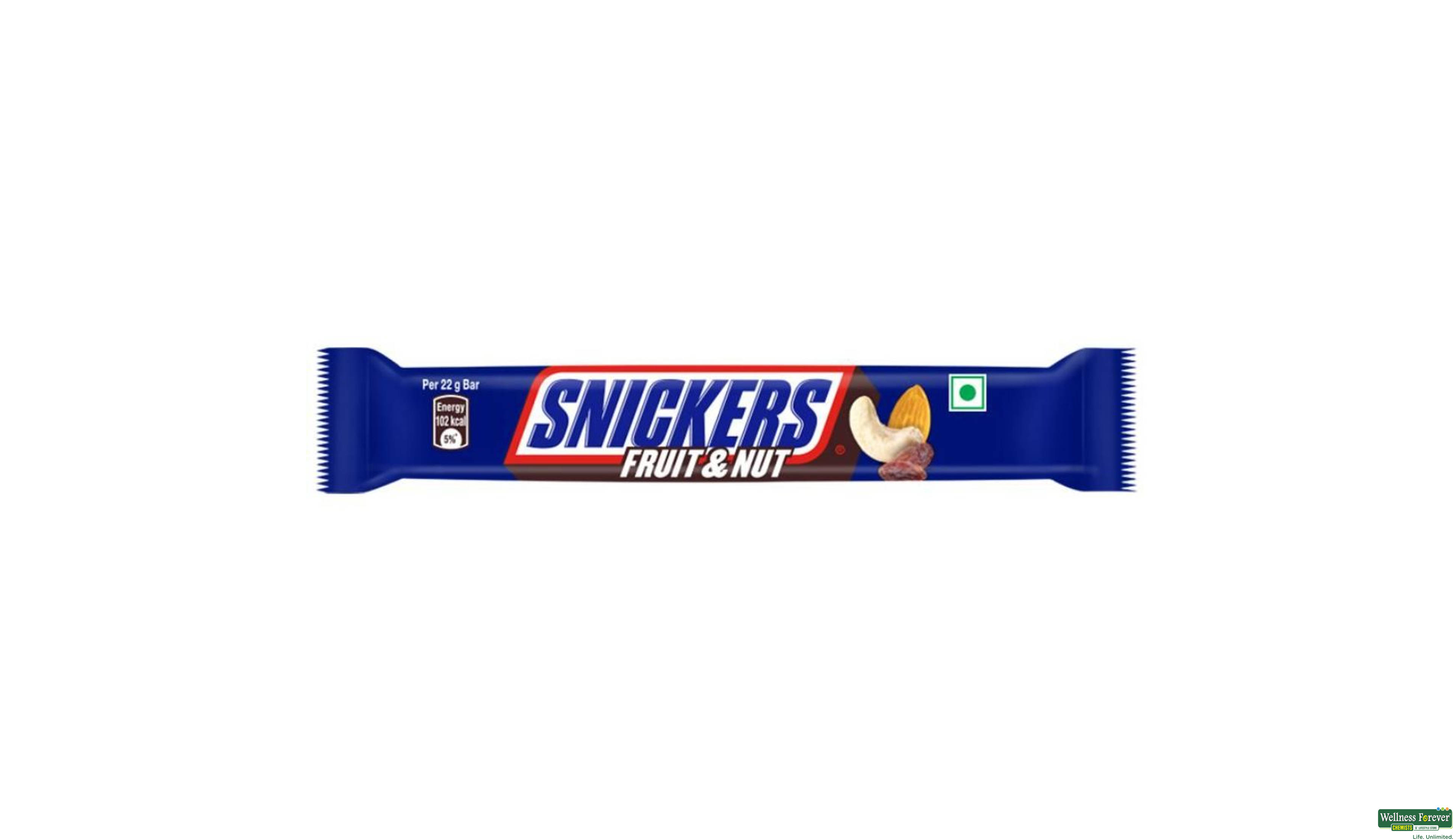 SNICKERS CHOC FRUIT & NUT 22GM- 1, 22GM, null