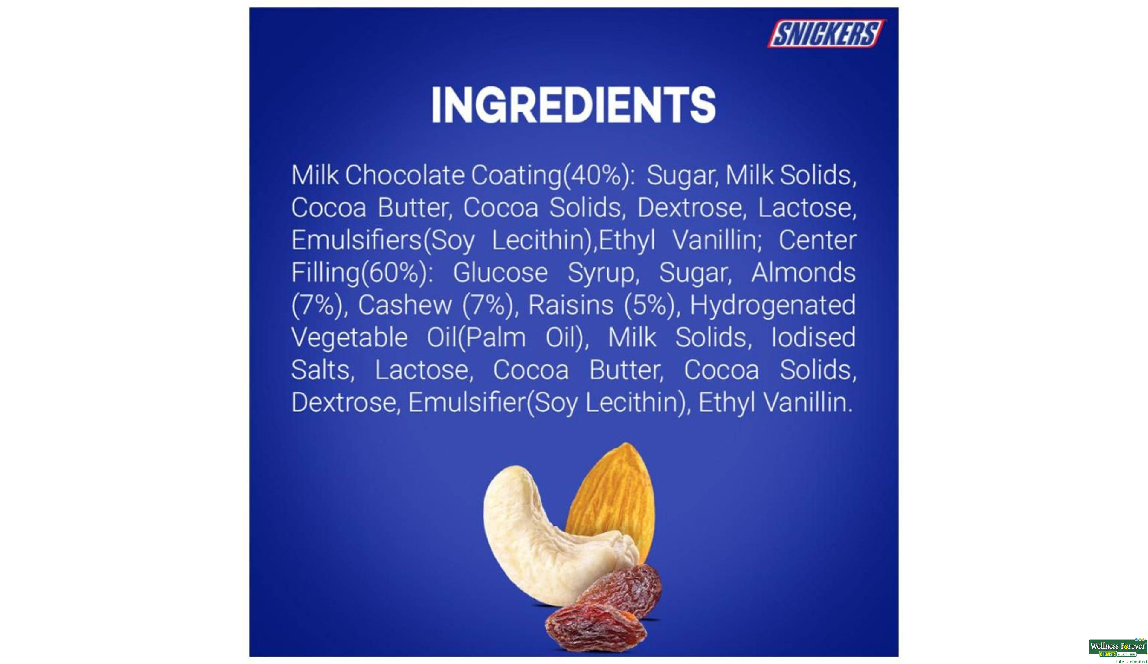 SNICKERS CHOC FRUIT & NUT 22GM- 3, 22GM, null