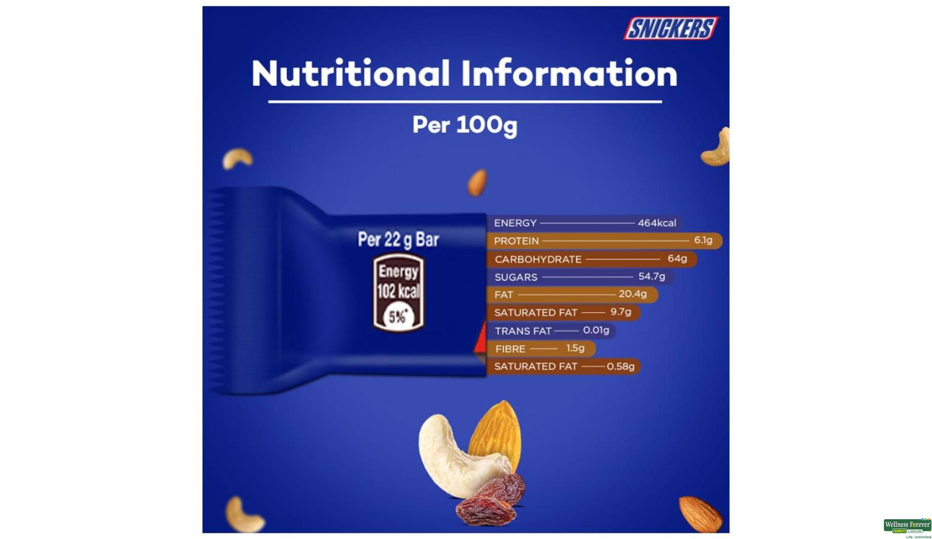 SNICKERS CHOC FRUIT & NUT 22GM- 4, 22GM, null