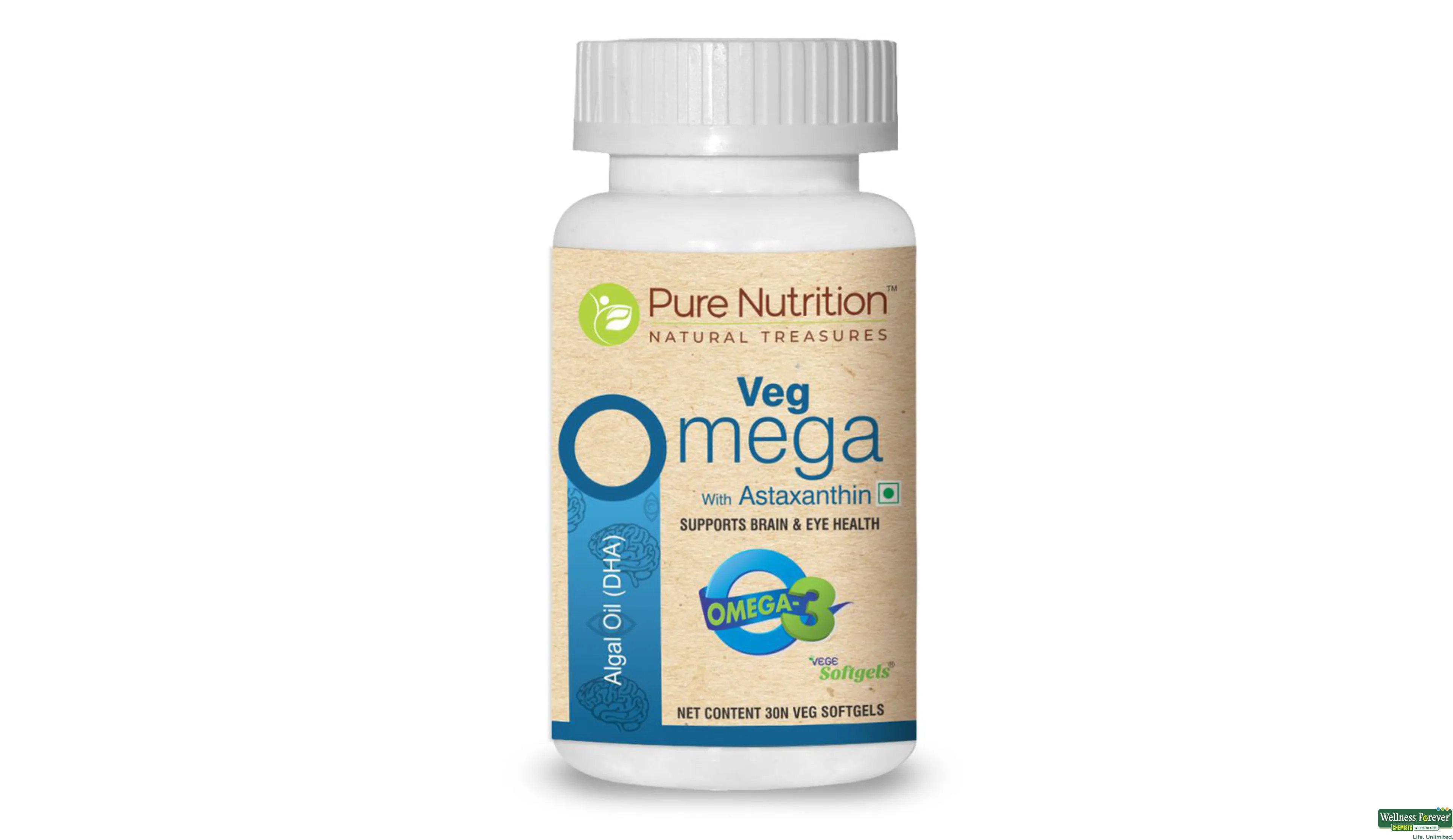 PURE NUTRITION VEG OMEGA 30CAP- 1, 30CAP, null