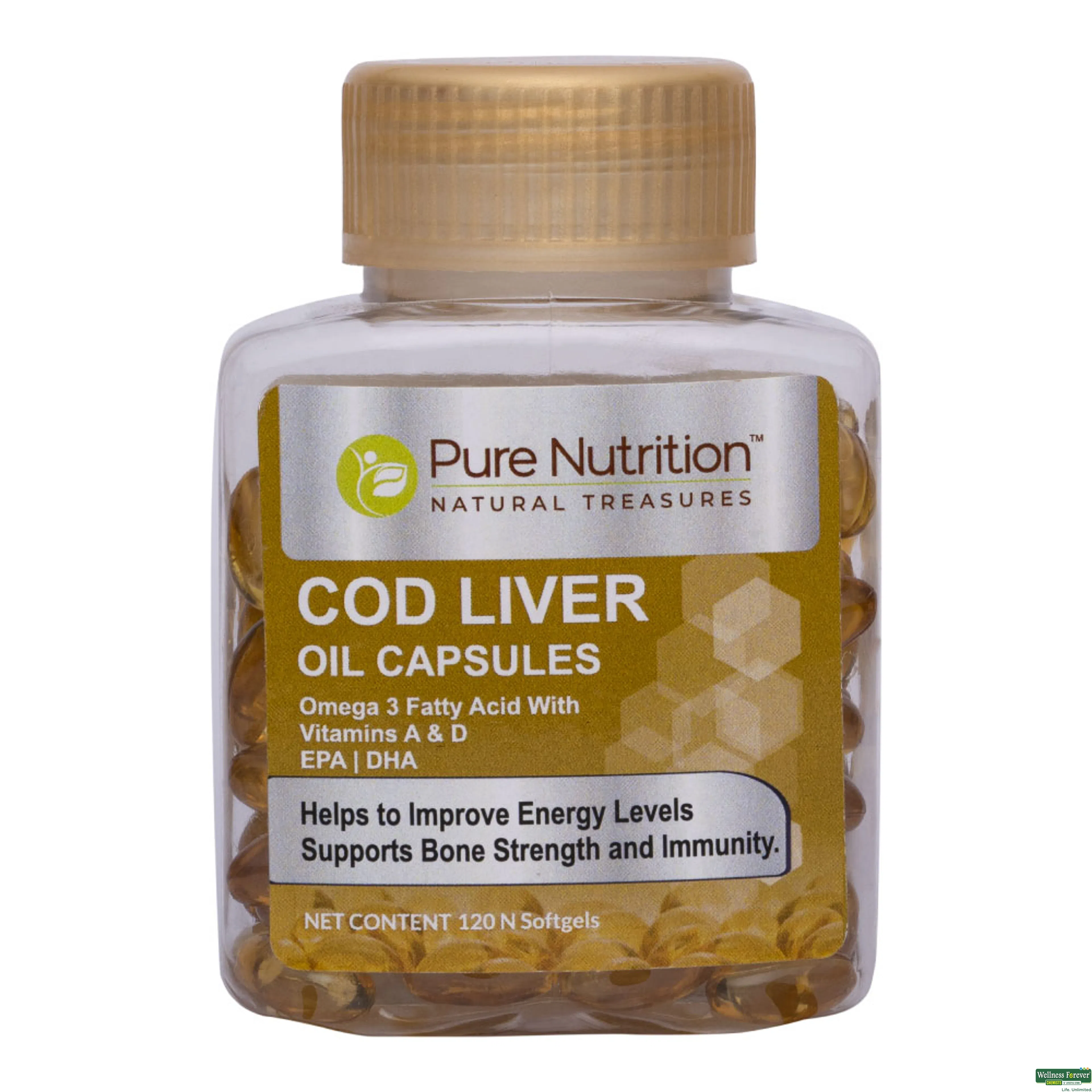 PURE NUTRITION COD LIVER OIL 120CAP-image