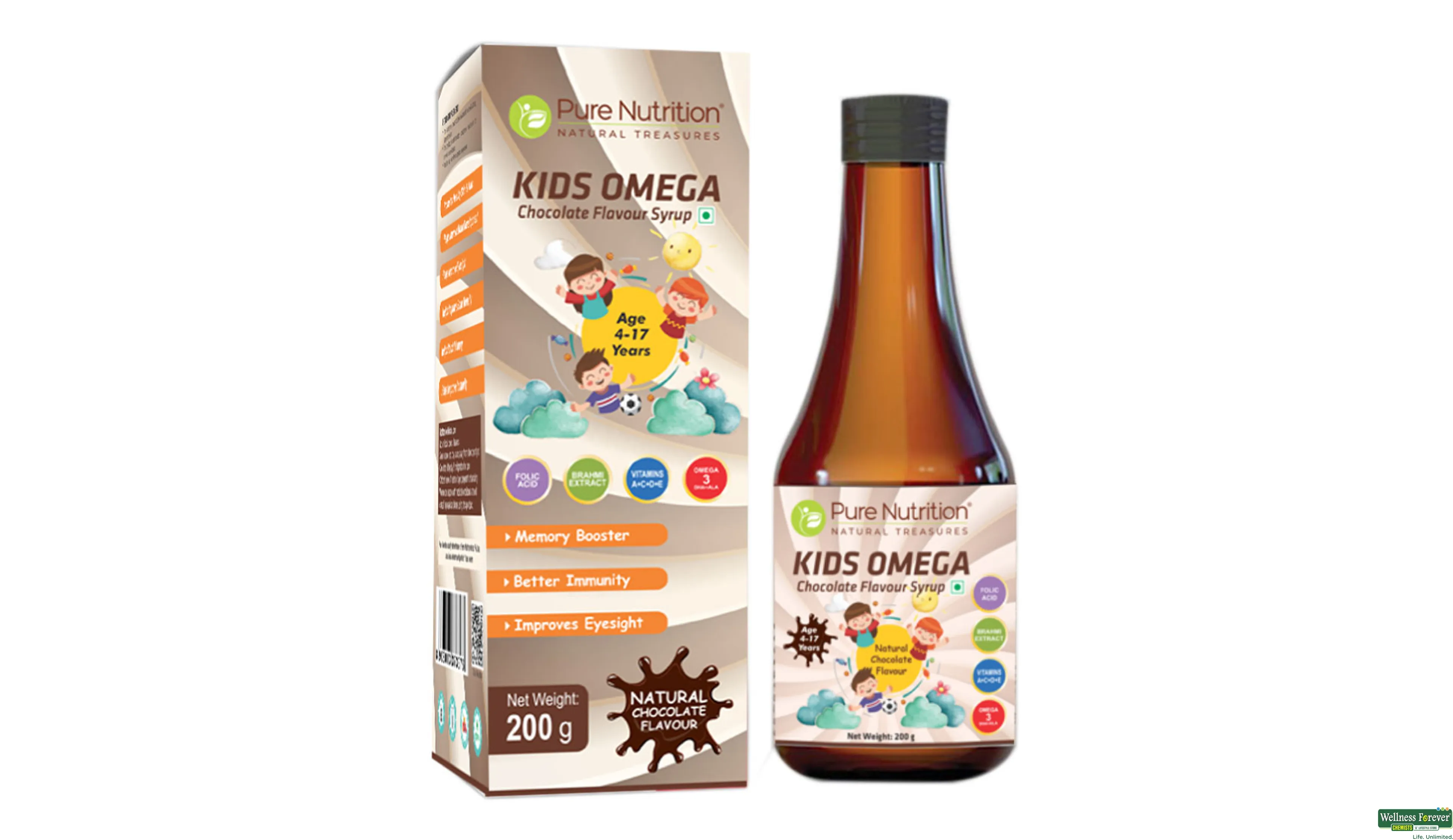 PURE NUTRITION KIDS OMEGA LIQUID 200GM- 1, 200GM, null