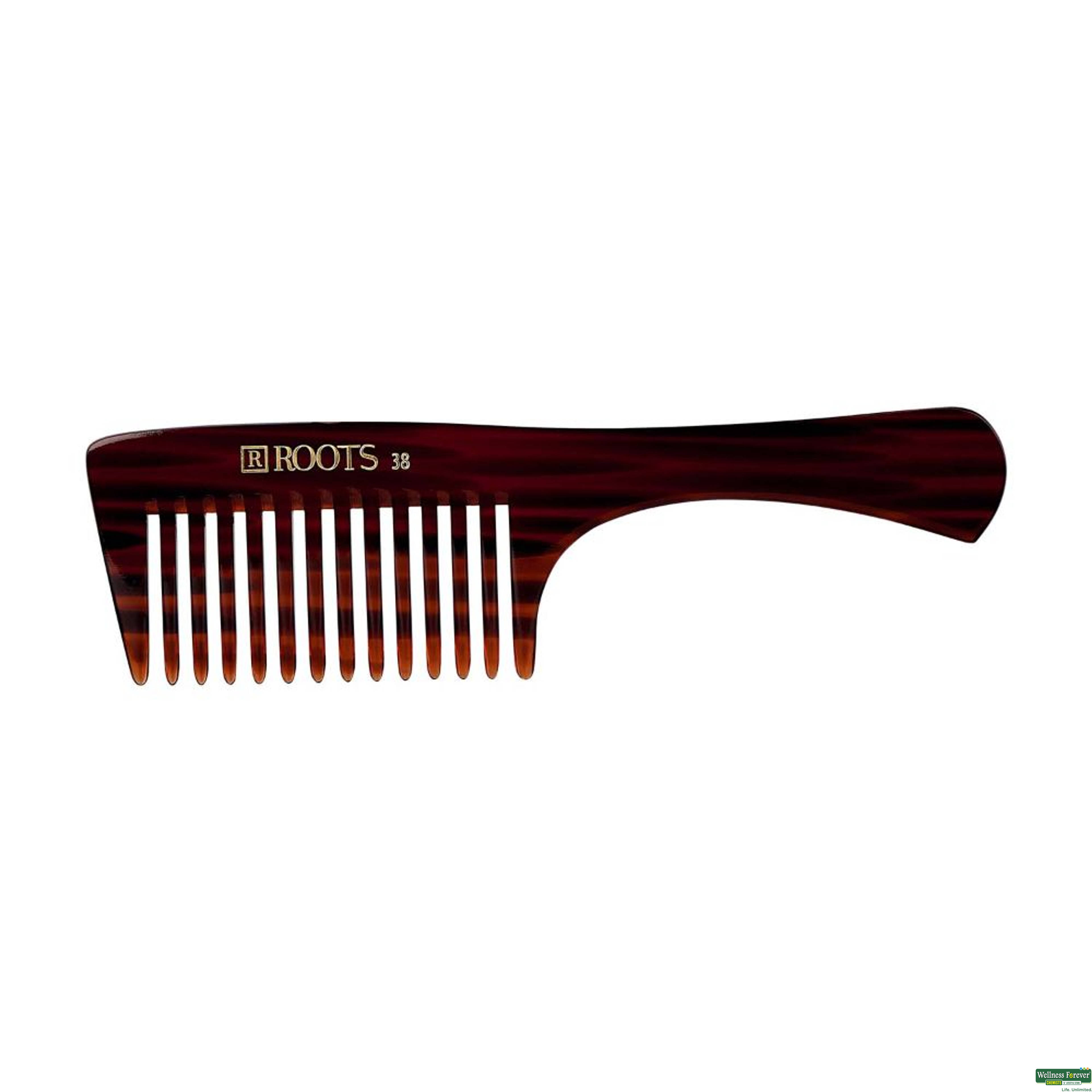 Roots Cellulose Acetate Wide Teeth Hair Comb, 38, 1 Piece-image