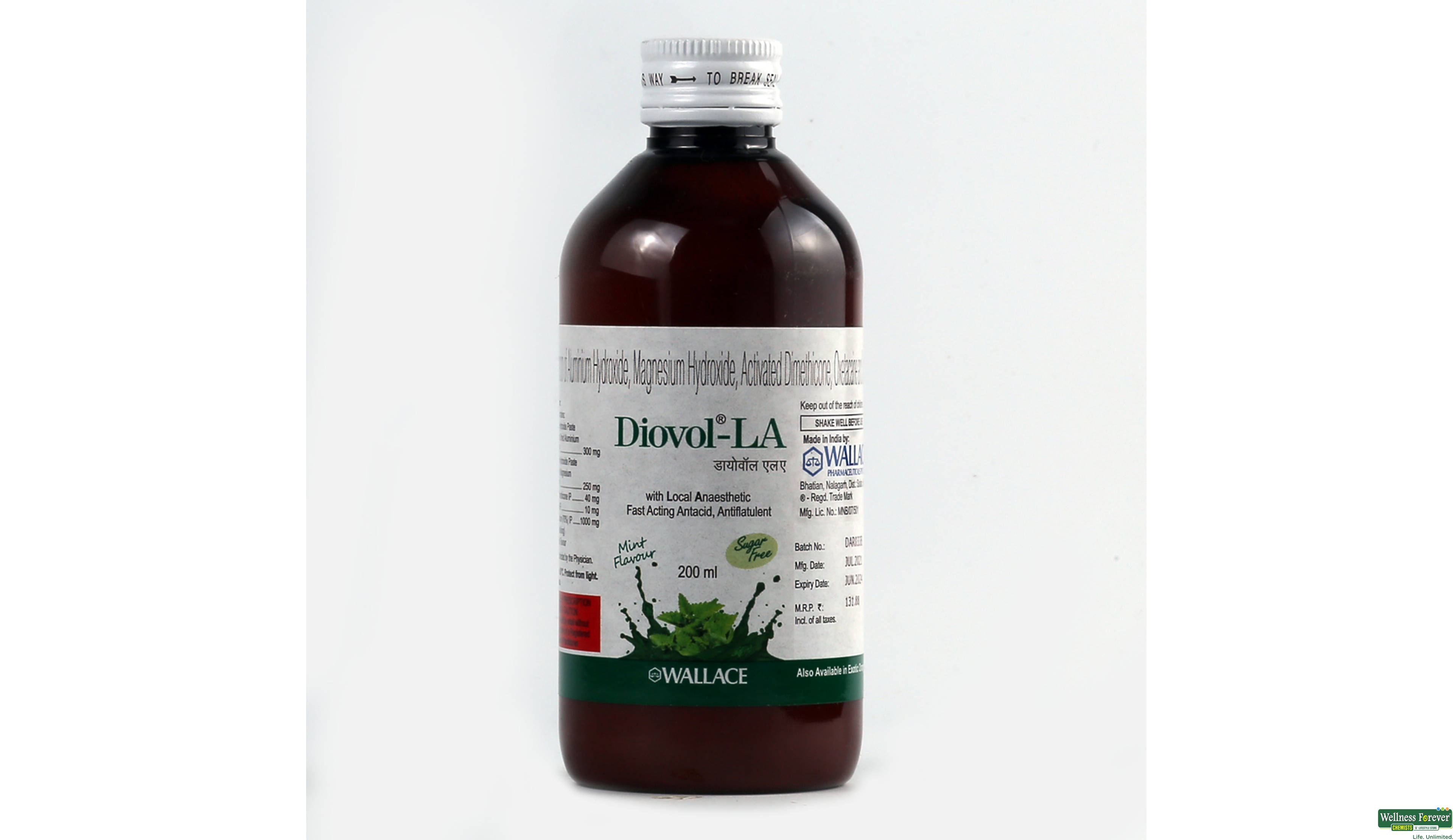 DIOVOL-LA MINT SYP 200ML- 1, 200ML, 