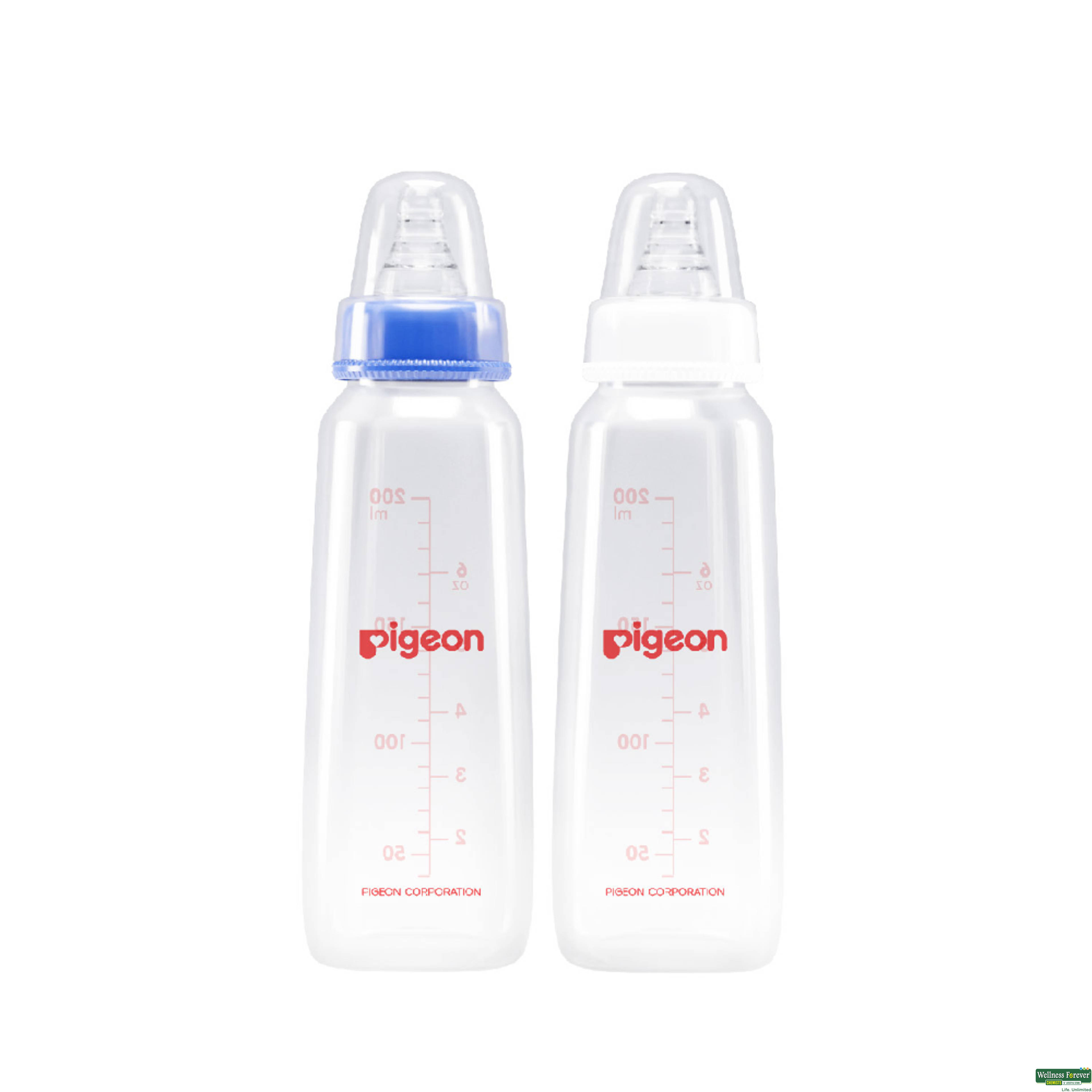 Pigeon Peristaltic Nursing Bottle Twin Pack, White, Medium, 200 ml -image