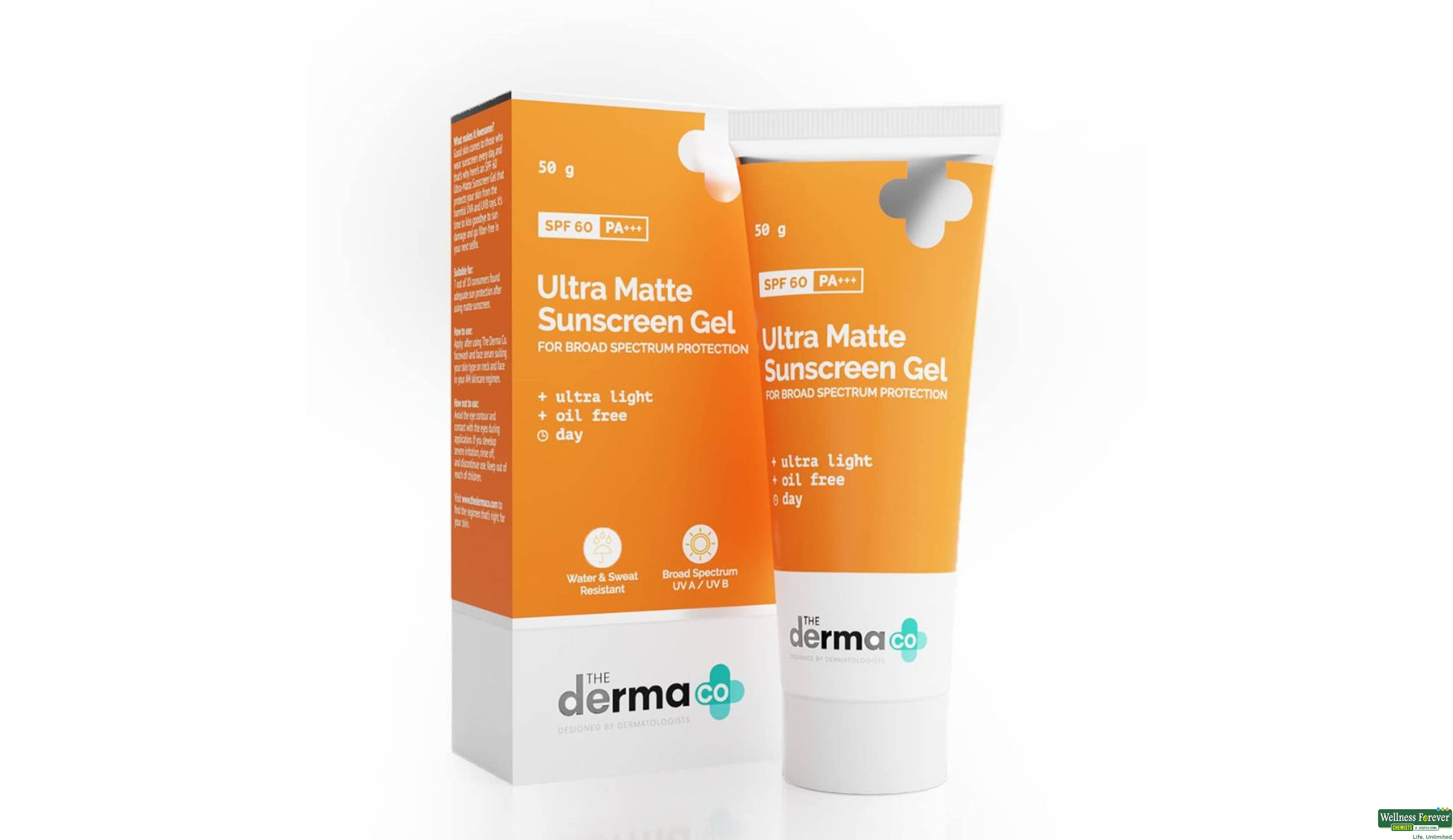 DERMA CO F/GEL ULTRA MATTE SUNSCREEN 50GM- 1, 50GM, 