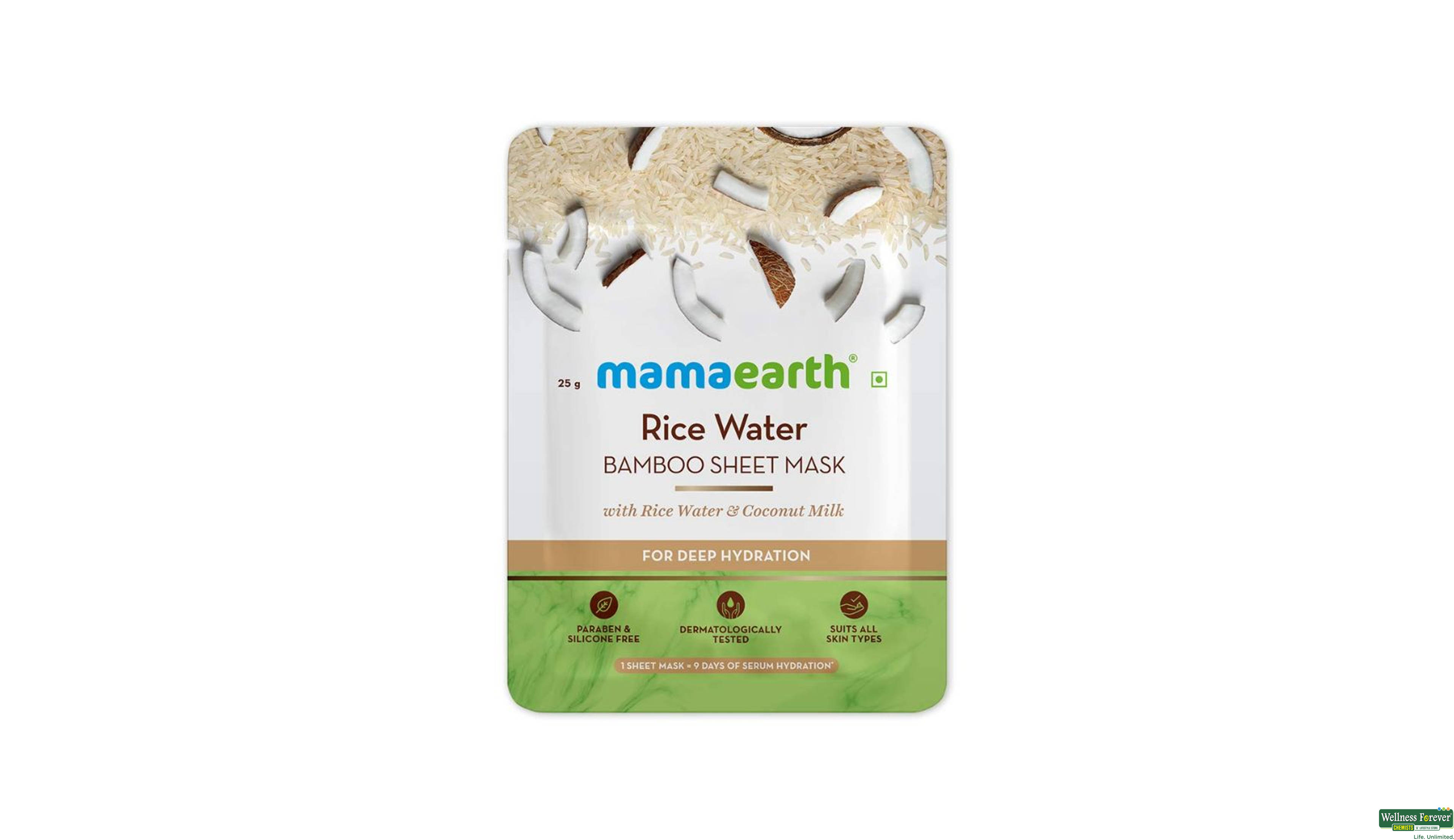 MAMEARTH F/MASK RICE WATER BAMBOO 1PC- 1, 1PC, 