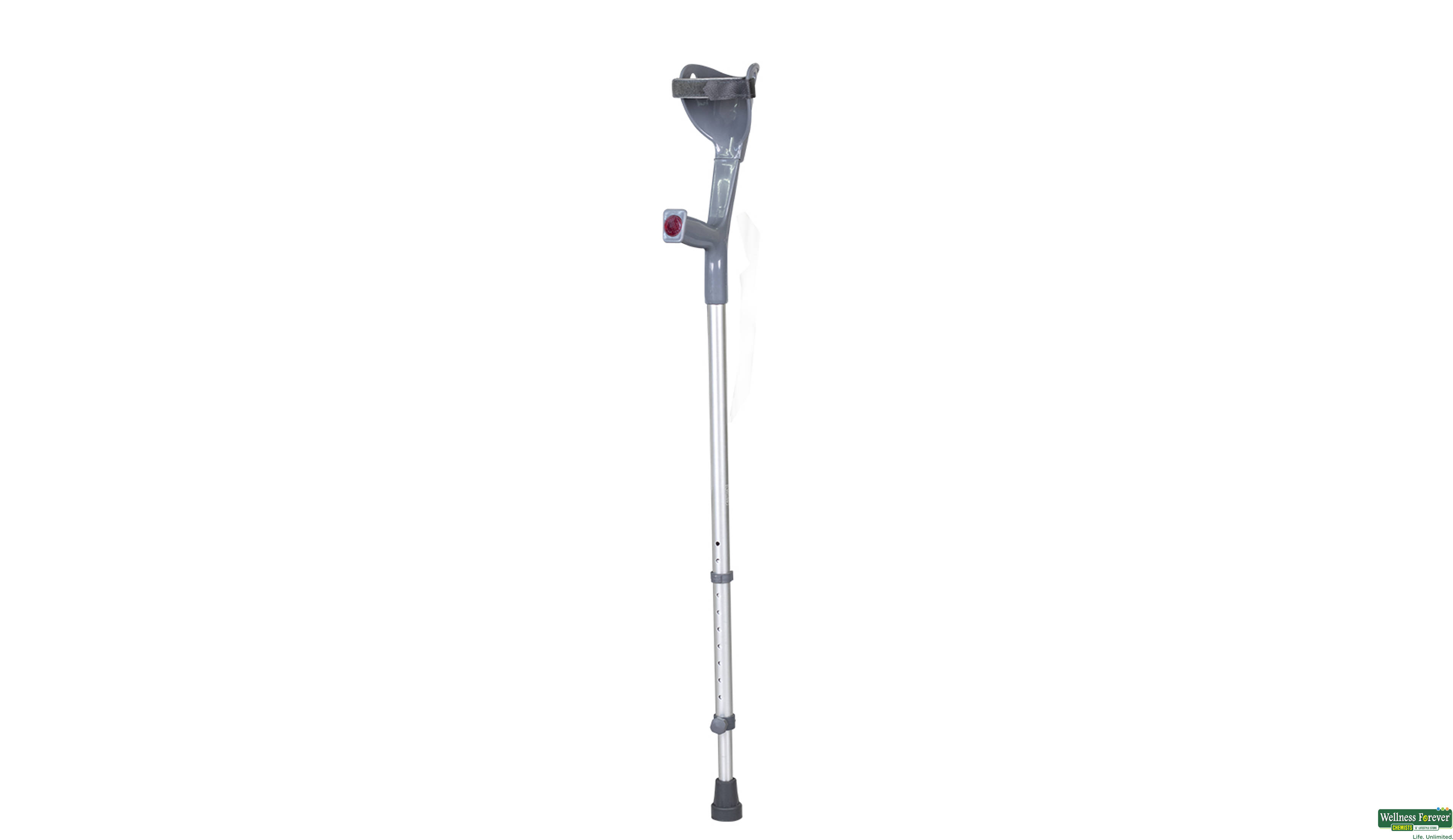 VISSCO ELBOW CRUTCH RED/GREY SINGLE U 1PC- 1, 1PC, null