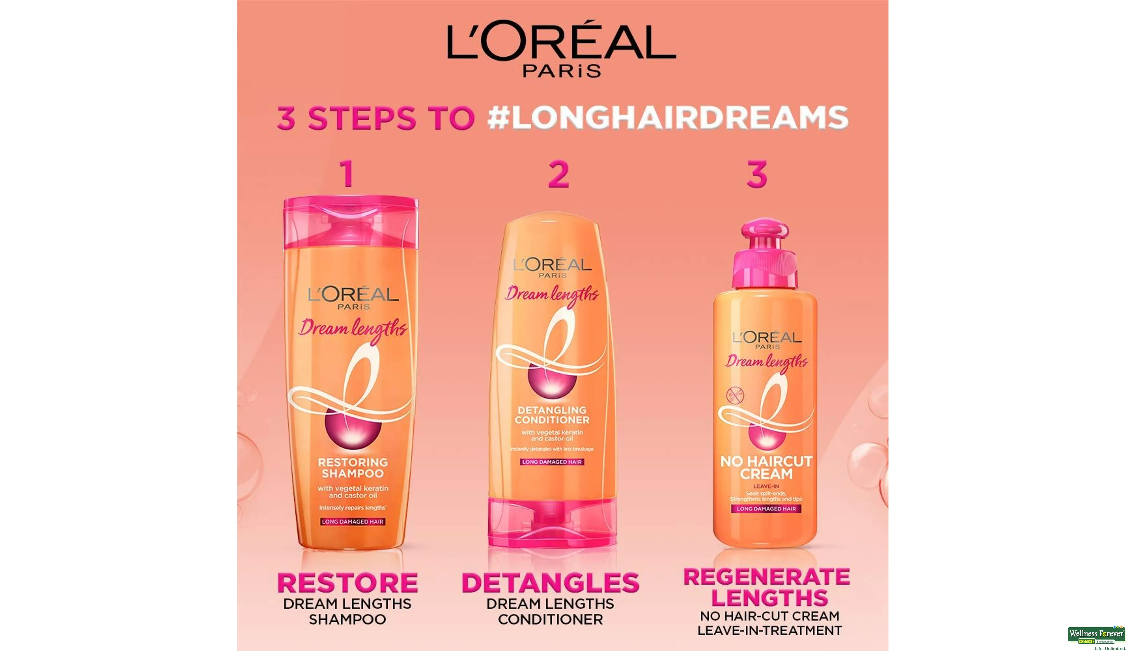 LOREAL SHMP DREAM LENGTHS 396ML- 6, 396ML, 