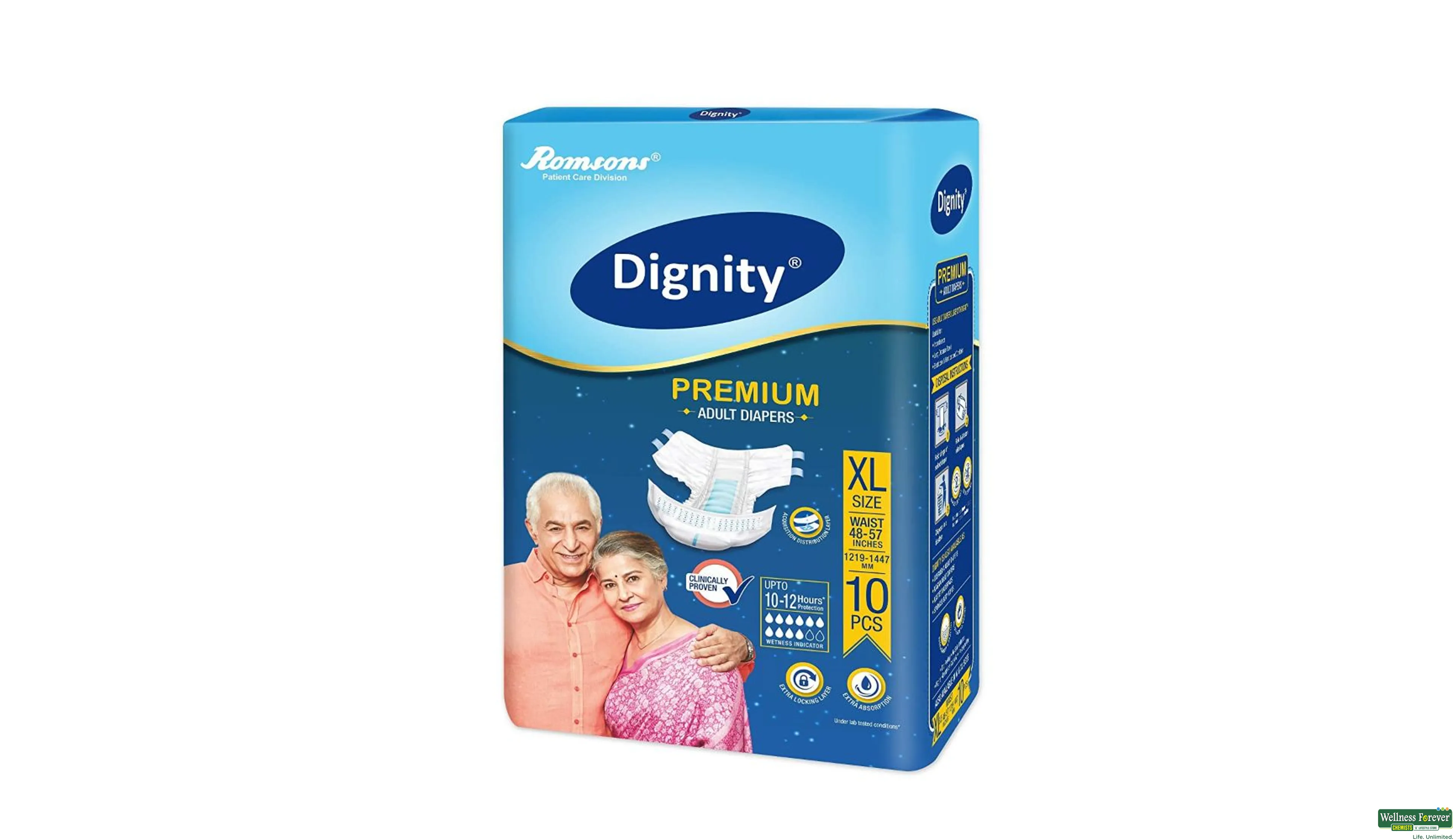 Romsons Dignity MAGNA Adult Diapers Extra Large (Pack of 10 Pcs