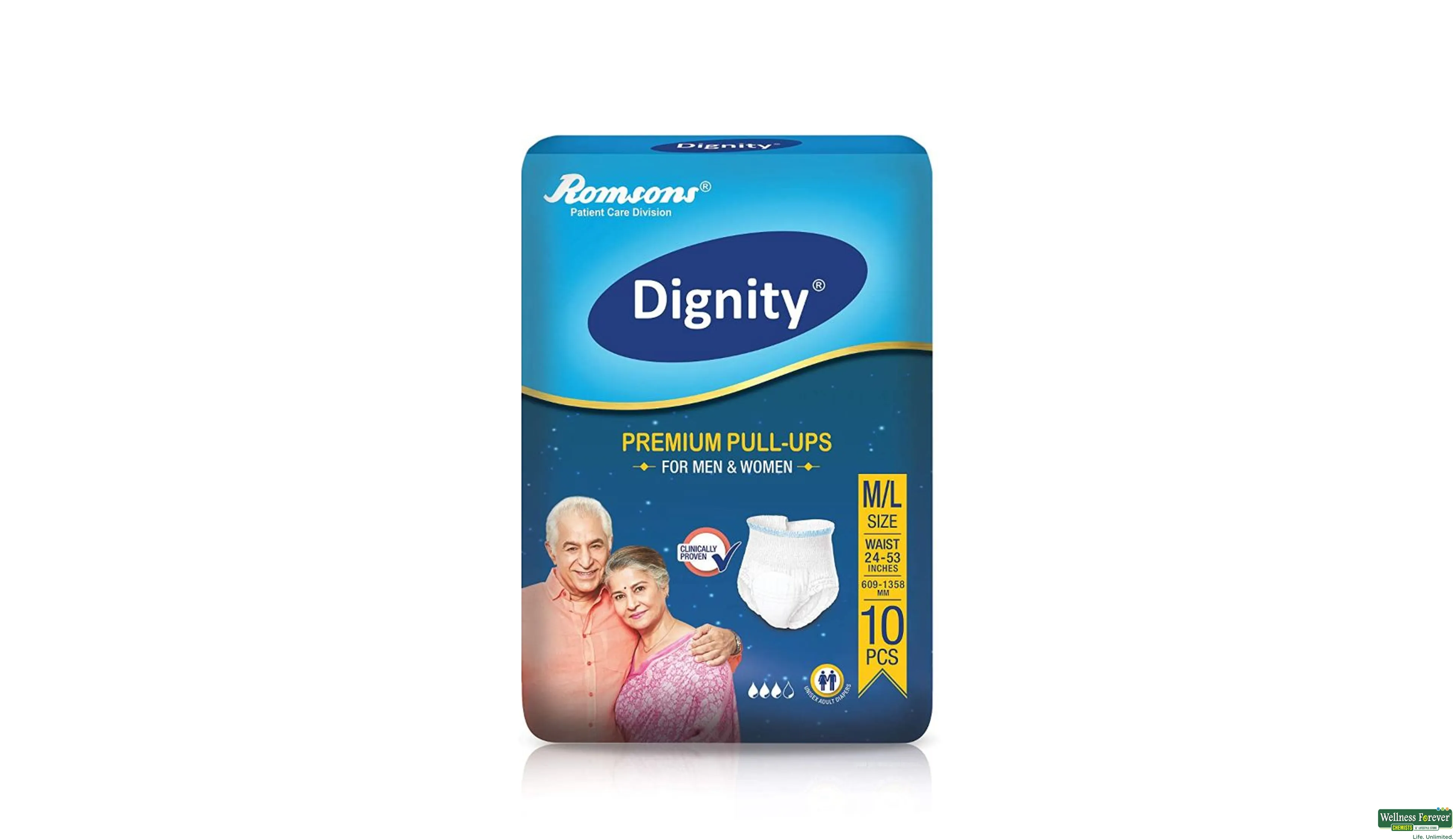 Dignity Premium Pull Ups Adult Diaper Medium-Large 10 Pcs, Waist