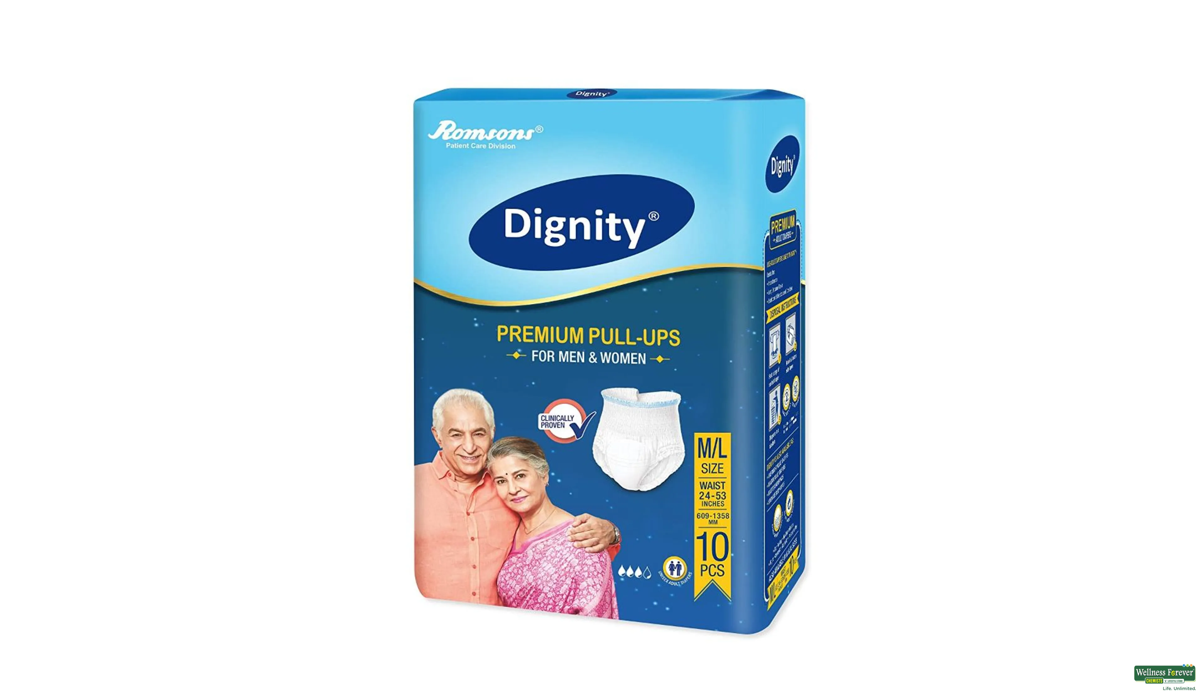 DIGNITY PREMIUM ADULT PULLUPS M-L 10PC- 2, 10PC, 