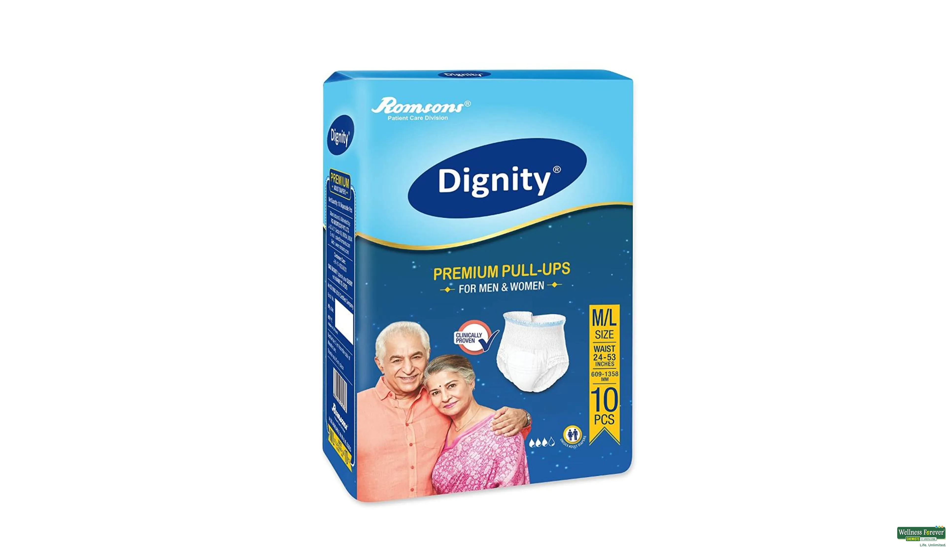 DIGNITY PREMIUM ADULT PULLUPS M-L 10PC- 3, 10PC, 